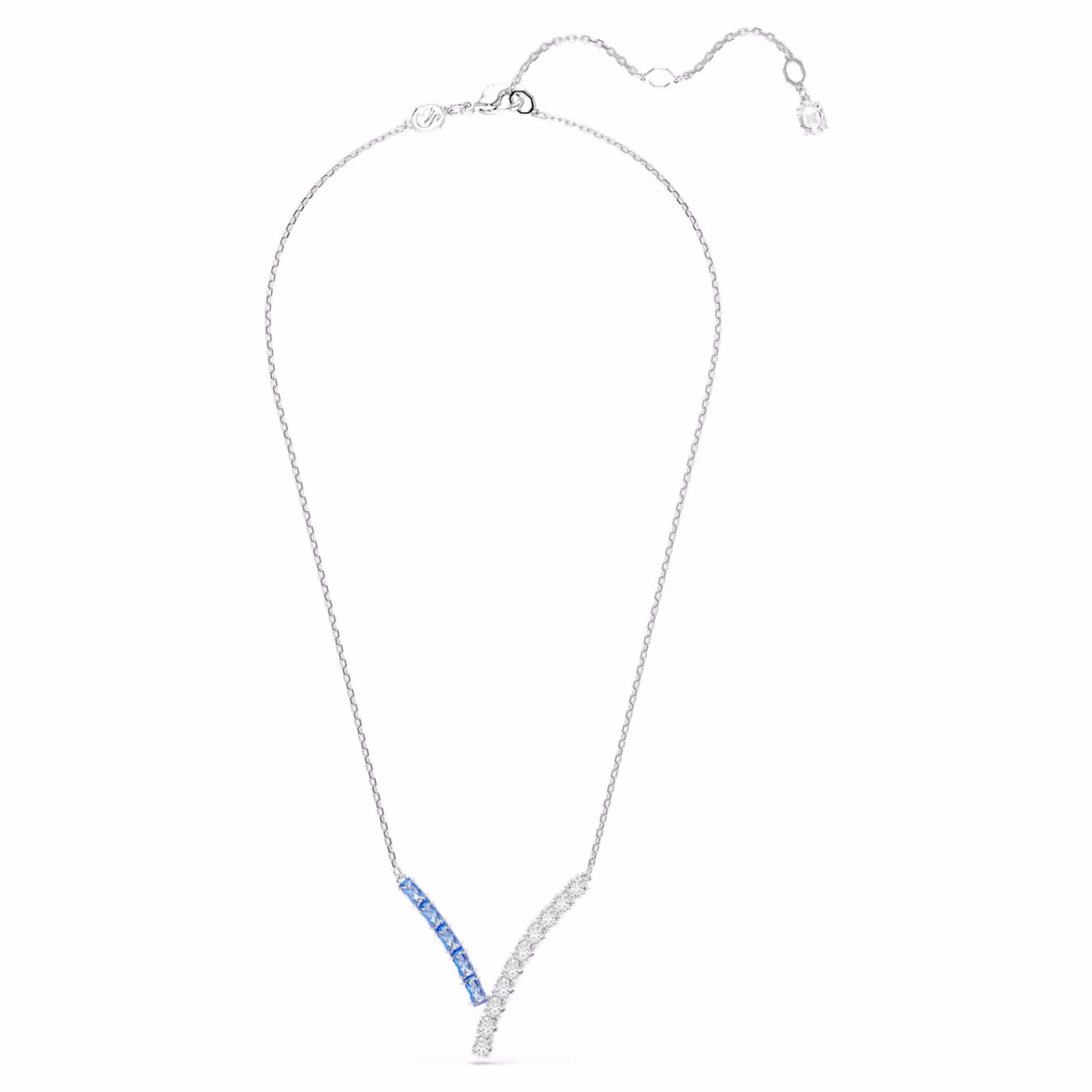 Swarovski Matrix Pendant, Various Cuts, Blue, Rhodium Plated