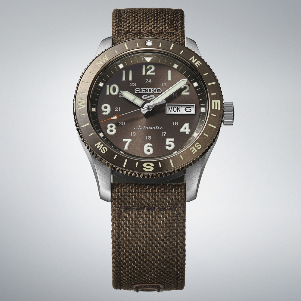Seiko 5 Sports Field series 41mm, nylon strap, automatic, brown men's watch HDB009K1