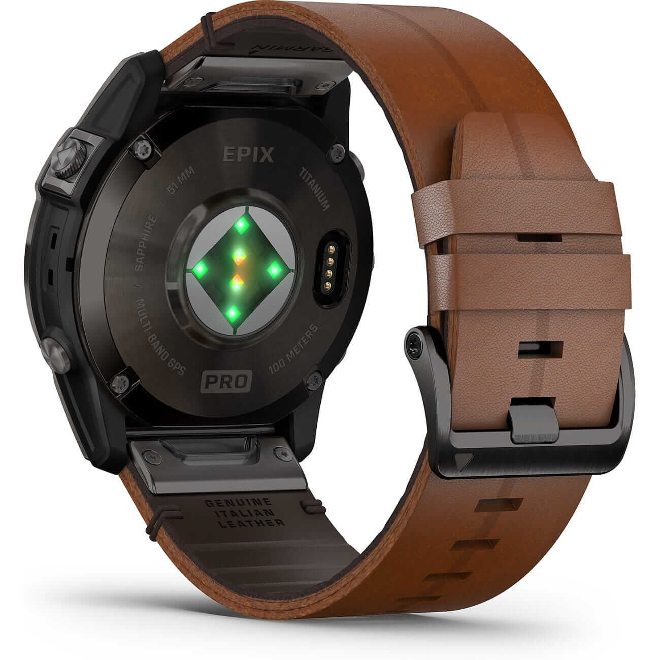 Garmin Epix™ Pro Gen 2 Sapphire 51mm Black/Carbon Gray Titanium Leather & Silicone Band 010-02804-30