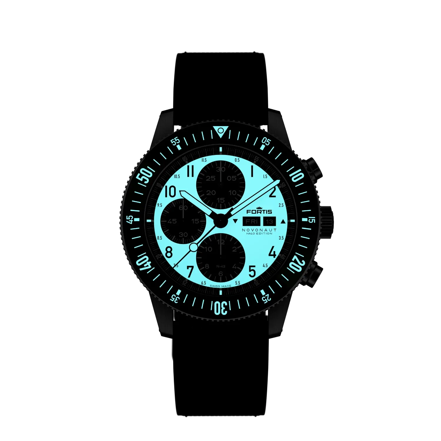 Fortis NOVONAUT N-42 TR Halo Green Men’s Watch F2040023
