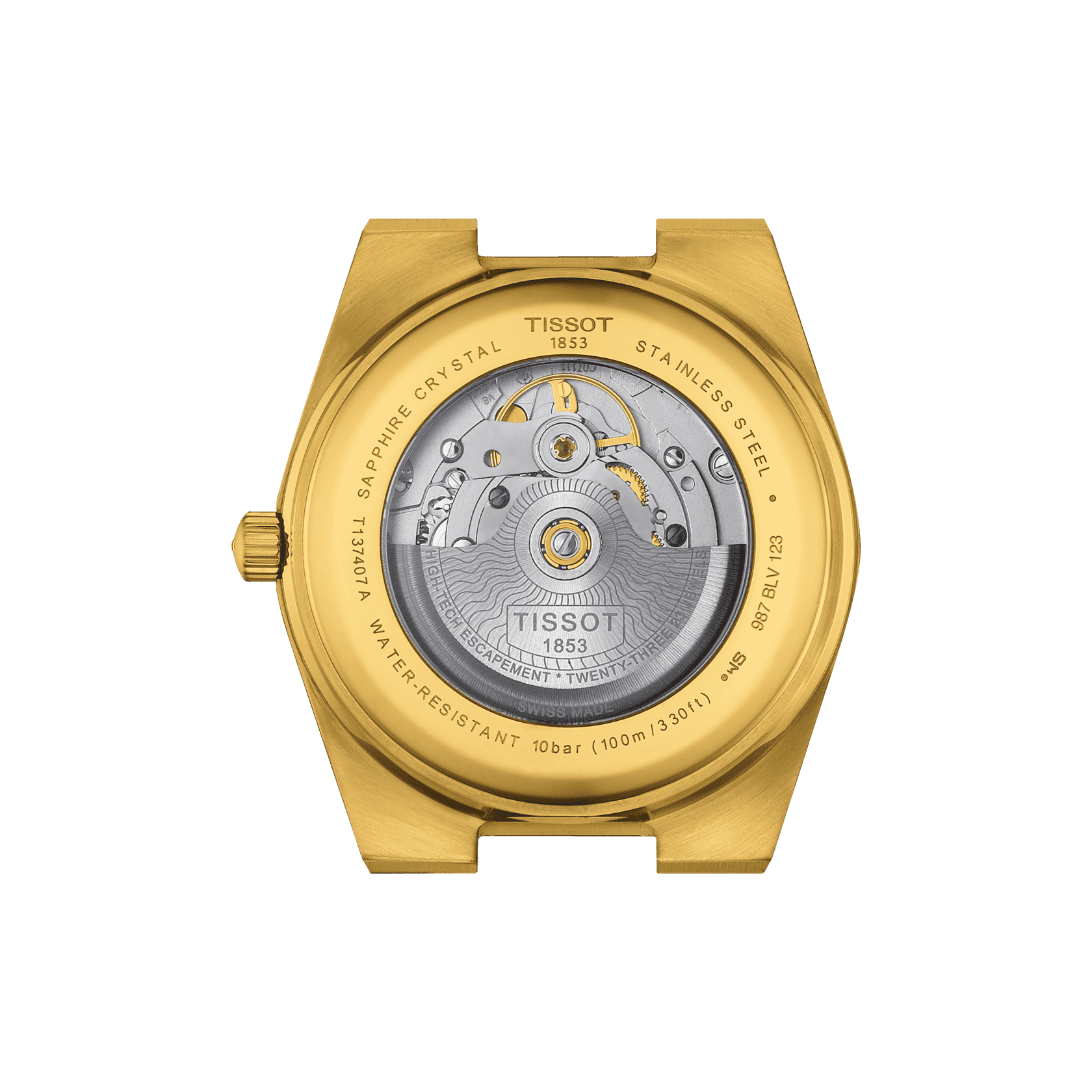 Tissot PRX Gold Powermatic Men's Watch 80 T137.407.33.021.00 Set with Black Rubber Strap