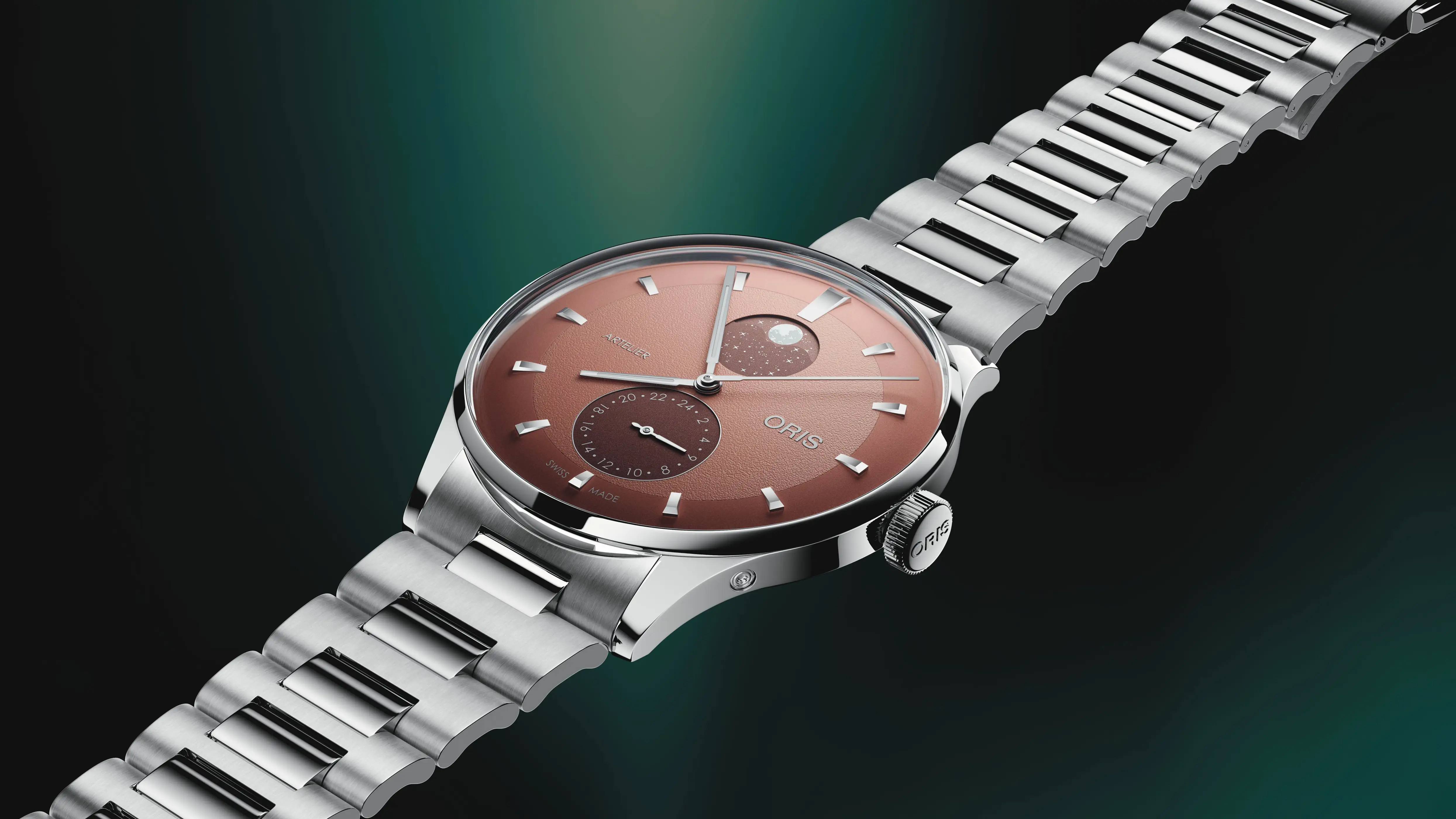 Oris Artelier Complication, 39.50 mm, stainless steel, brown men's watch 01 782 7811 4056-07 8 20 20