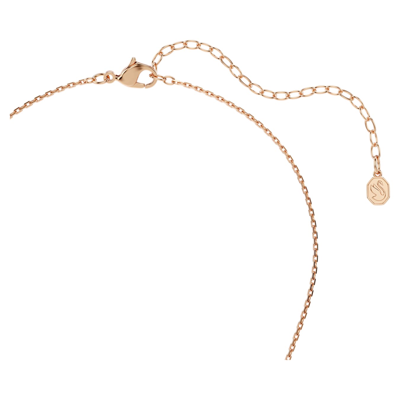 Swarovski Constella pendant, round cut, Dancing Stone, pink, rose gold alloy layer