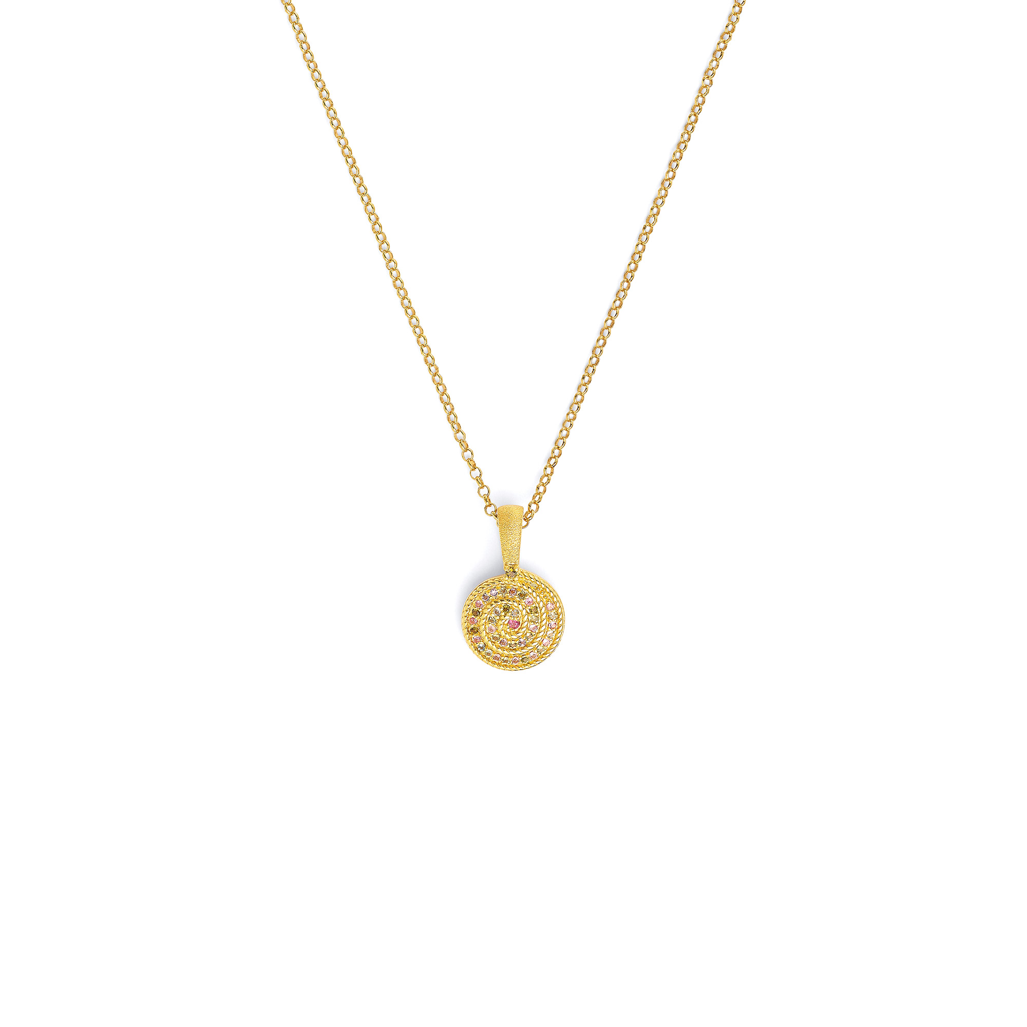 Bernd Wolf Spiralba Necklace, Sterling Silver 925, Necklace with Pendant, Tourmaline