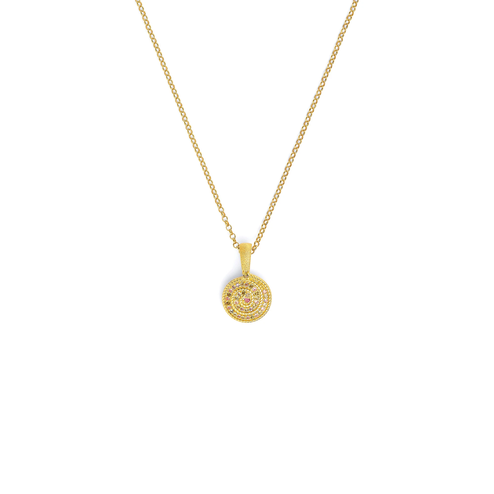 Bernd Wolf Spiralba Necklace, Sterling Silver 925, Necklace with Pendant, Tourmaline