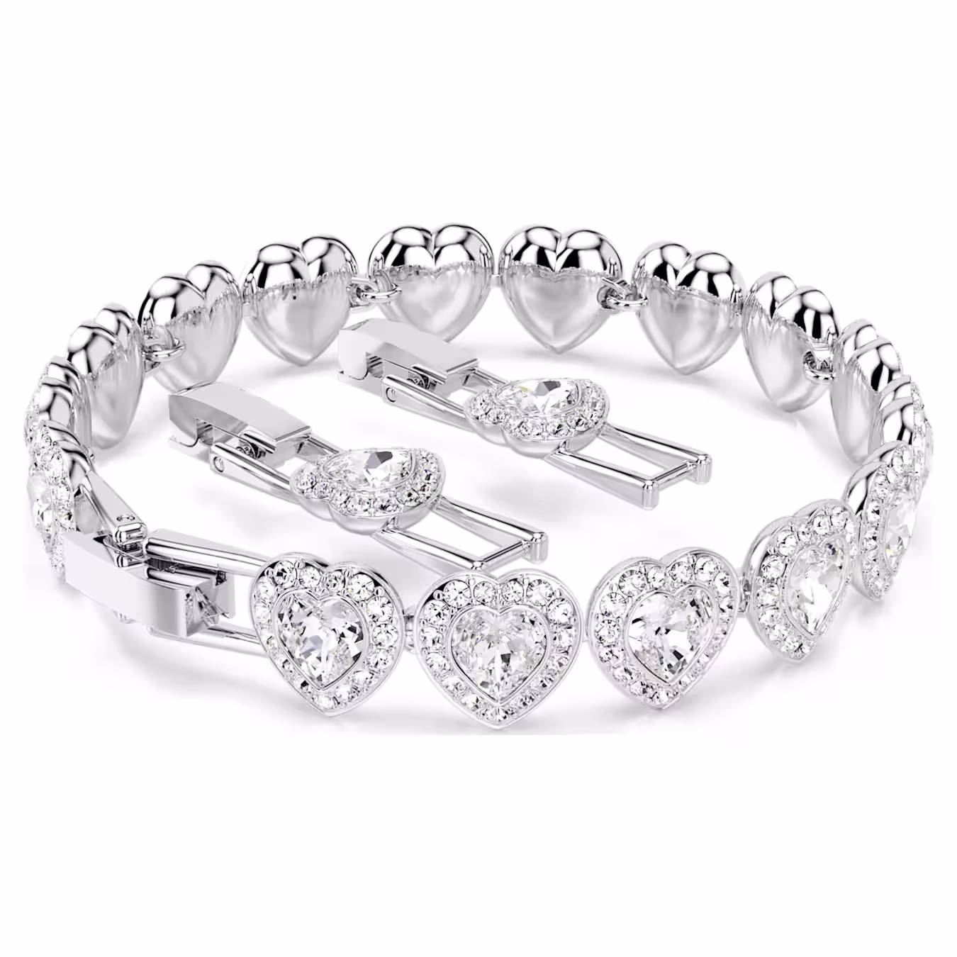 Swarovski Ariana Grande x Swarovski Armband Verschiedene Schliffe, Herz, Weiß, Rhodiniert