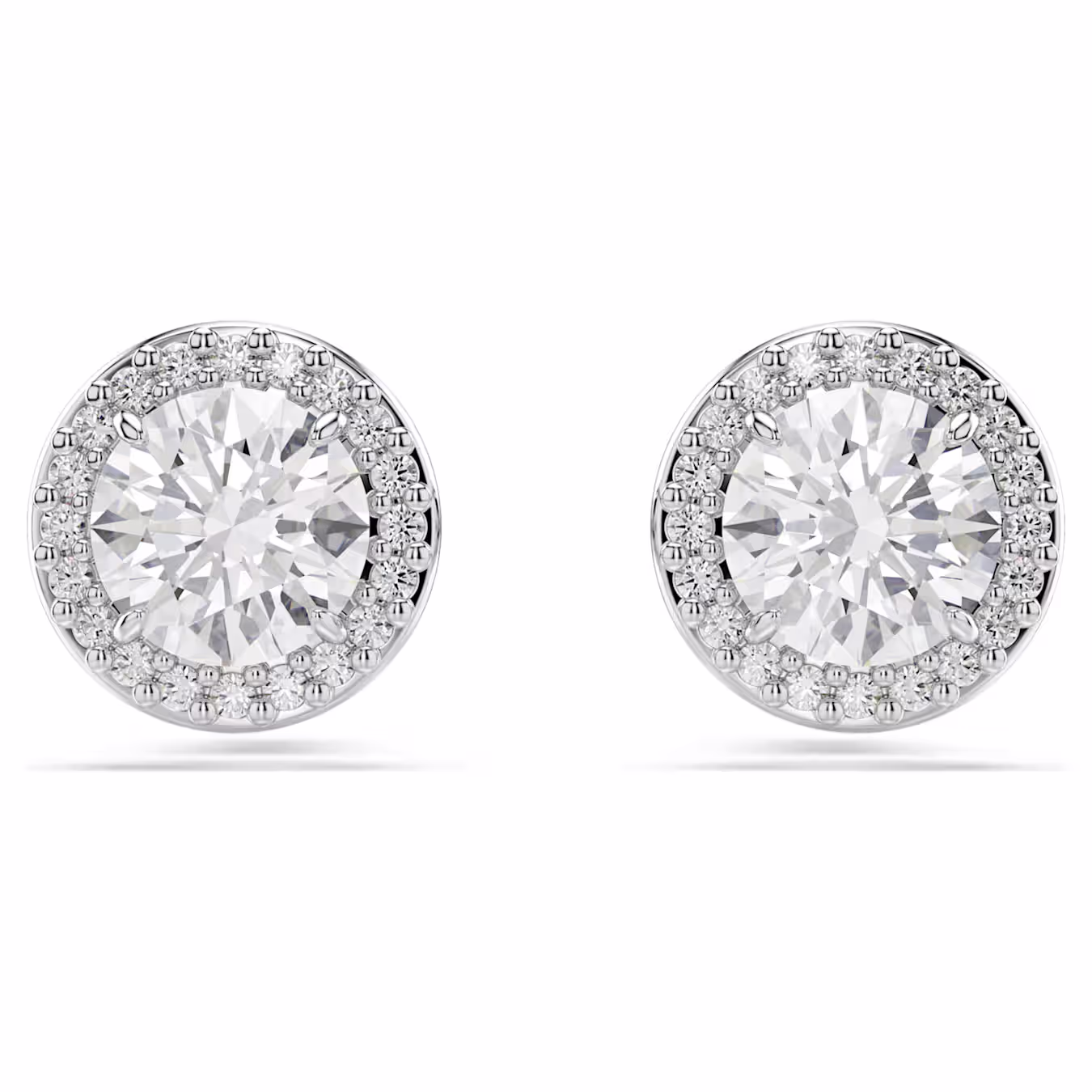 Swarovski Una Angelic Ohrstecker Rundschliff, Pavé, Weiß, Rhodiniert
