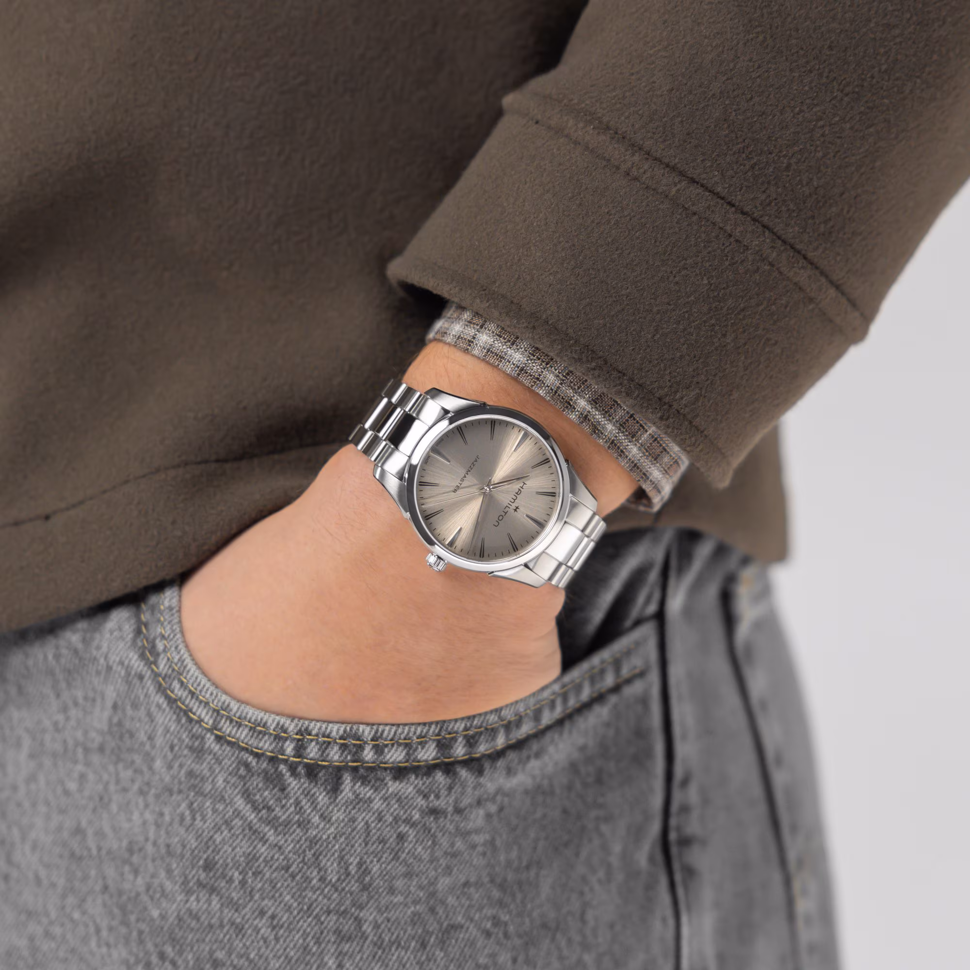 Hamilton Jazzmaster Quartz 40 mm, Edelstahl, Analog Herrenuhr H32461121