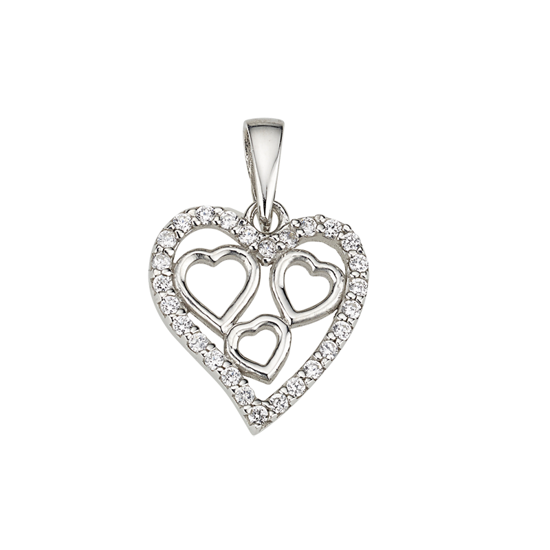 CEM 925 silver pendant hearts BAH904886