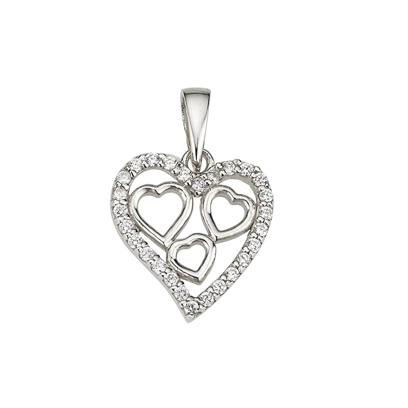 CEM 925 silver pendant hearts BAH904886