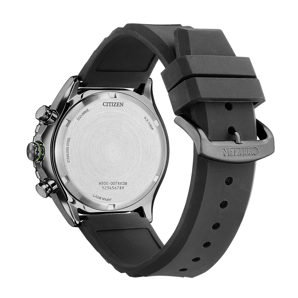 Citizen Eco-Drive Sport Chronograph, silicone strap, 43mm men's watch AT2565-05E