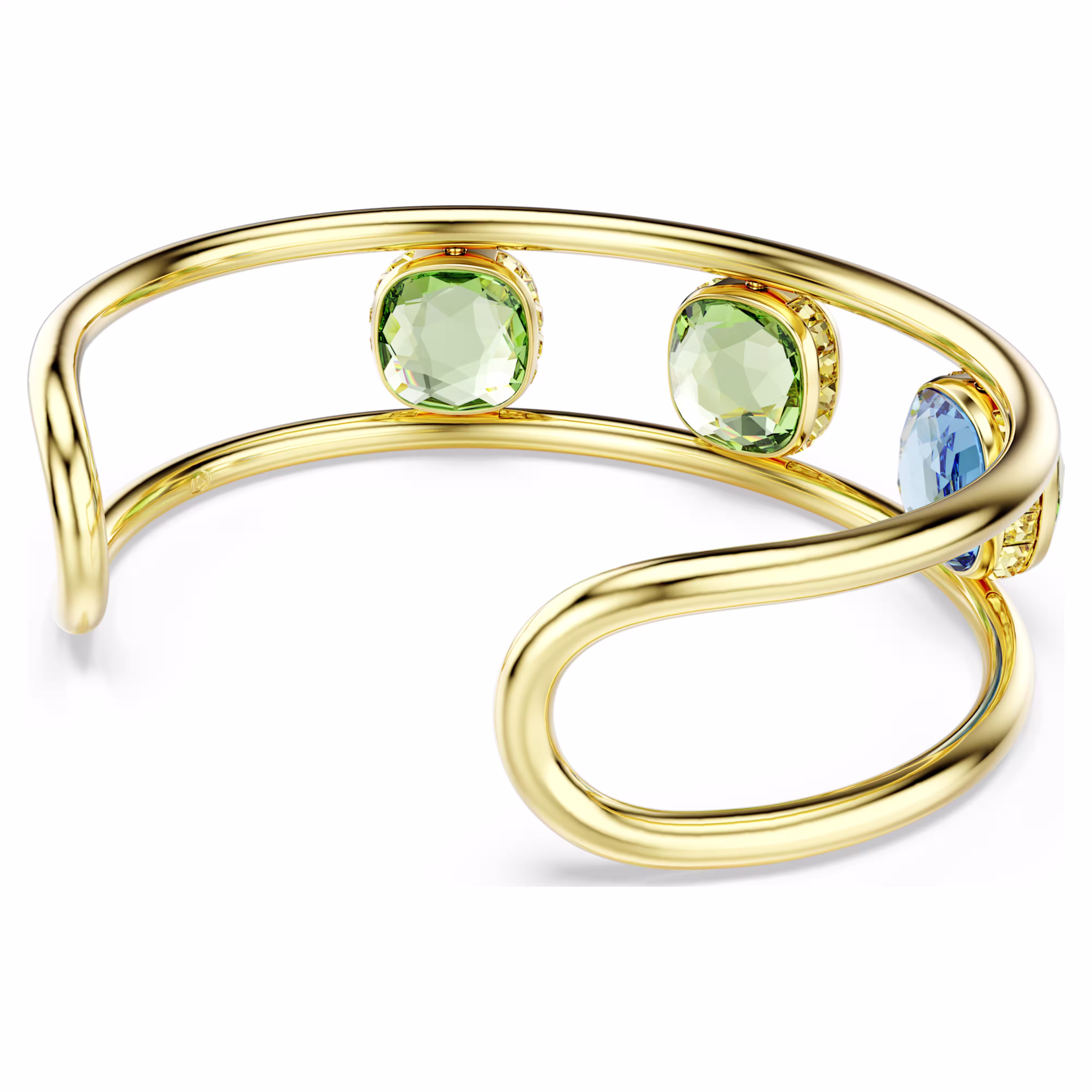 Swarovski Chroma Armreif Kissenschliff, Mehrfarbig, 18k vergoldet