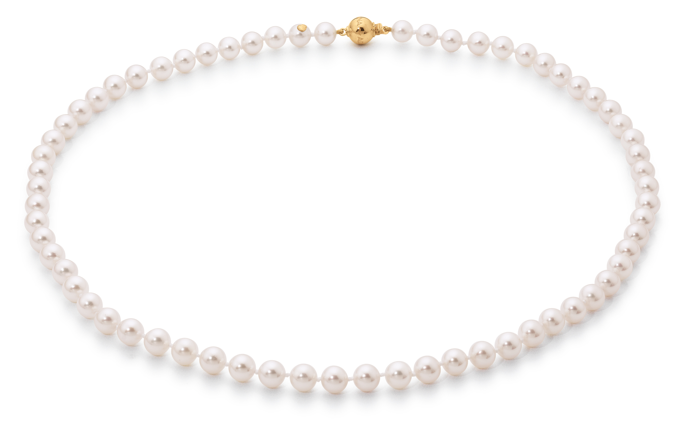 Adriana Akoya pearl necklace 6.5-7 mm with ball clasp yellow gold 50 cm N8-6.5