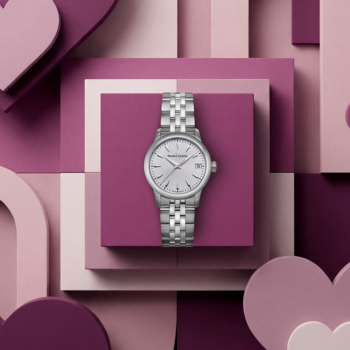 Maurice Lacroix 1975 Quartz 33mm, quartz movement, stainless steel bracelet ladies' watch 751006-SS002-160-1