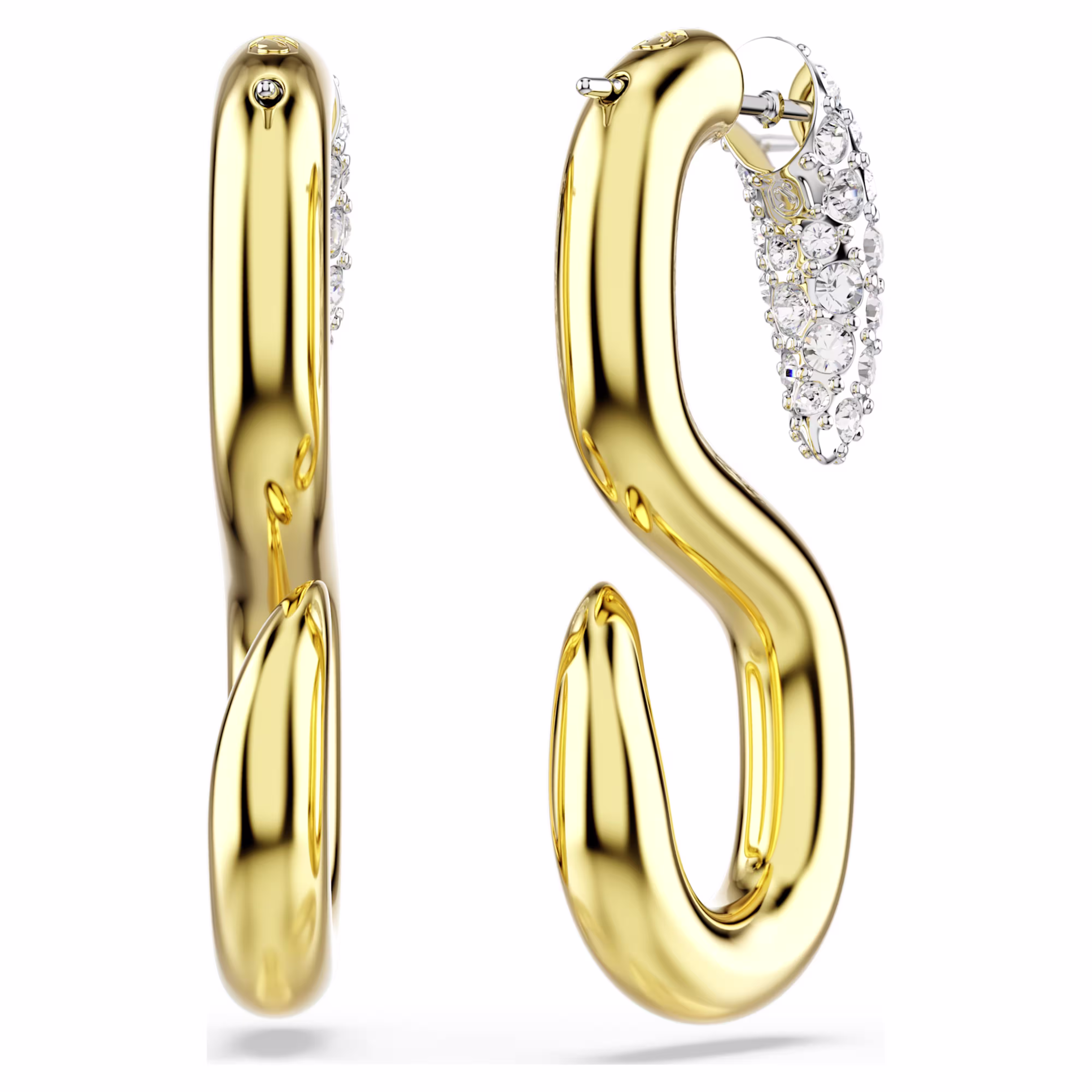 Swarovski Dextera earrings, round cut, white, metal mix