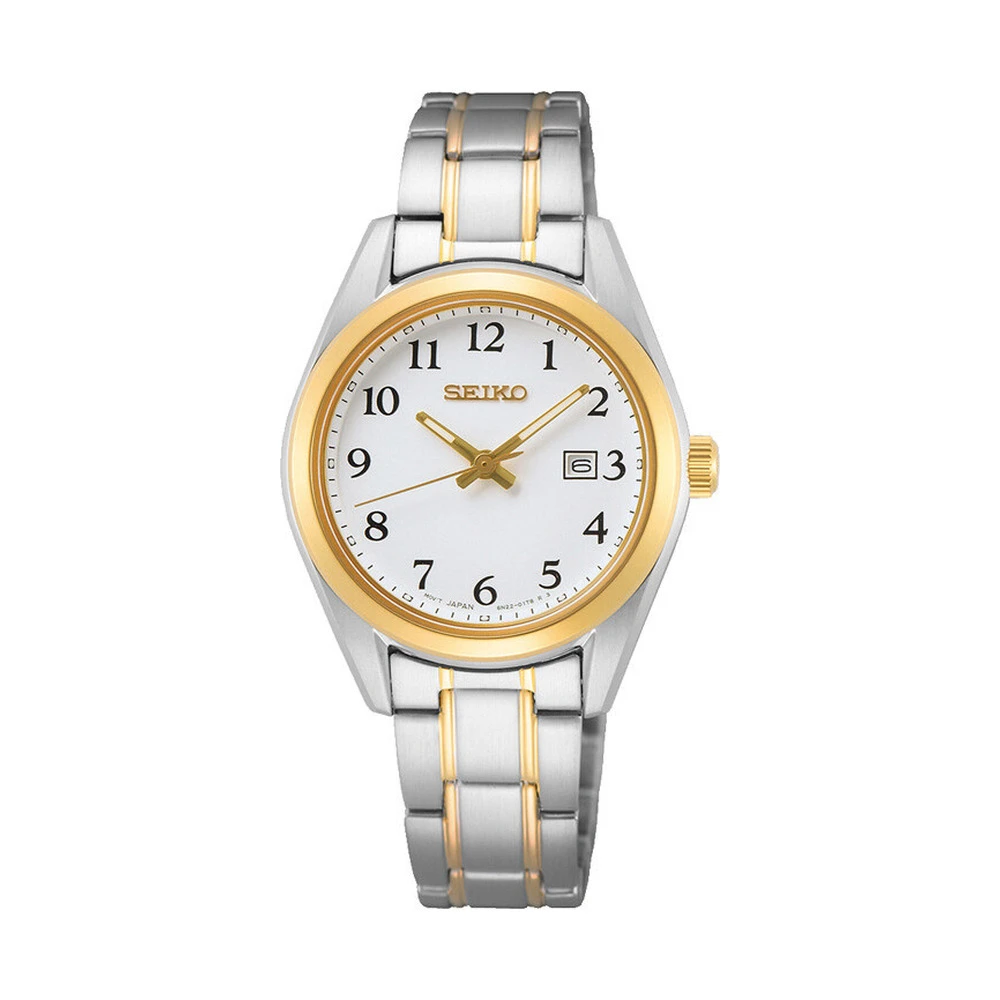 Seiko sapphire crystal bicolor ladies watch SUR466P1