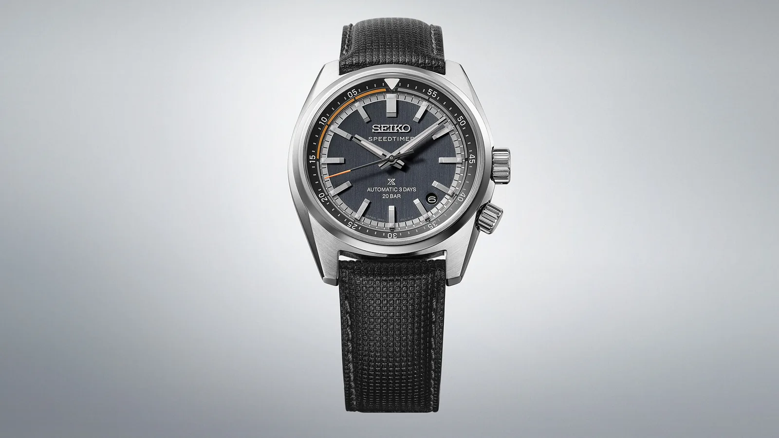 Seiko Prospex Speedtimer Automatic Blue Grey Leather Strap Mens Watch HBC004J1