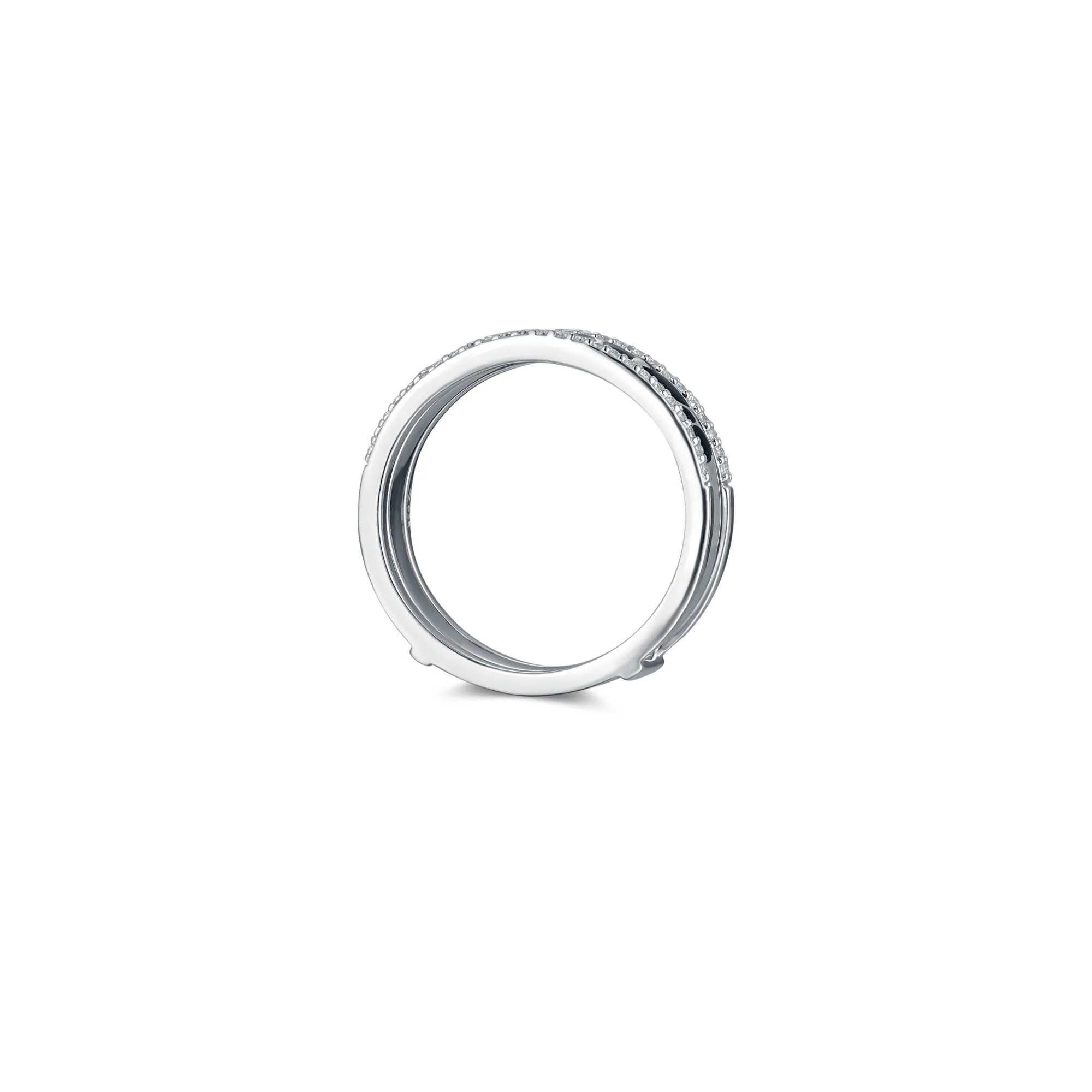 At the time, Moonshine Safari Ring in rhodium-plated 925 sterling silver, size 54