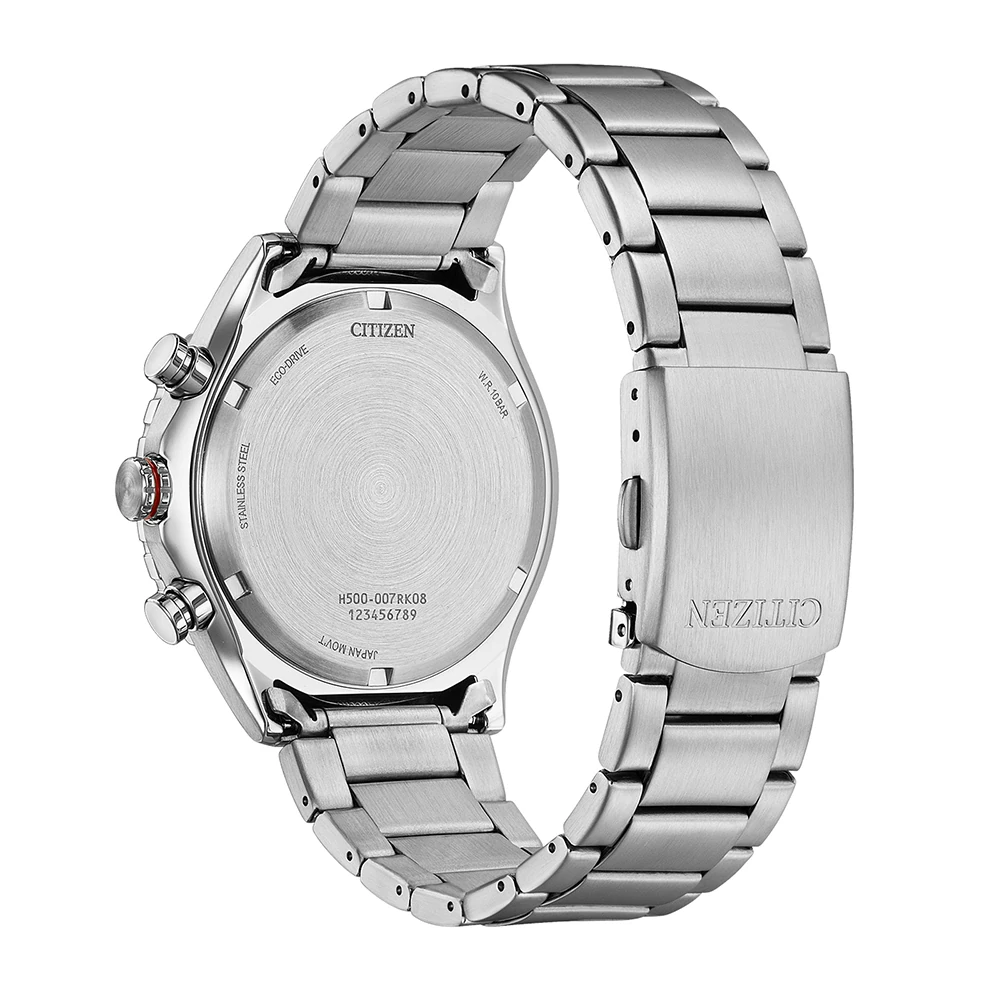 Citizen Eco-Drive Sport Chronograph, stainless steel black, 43mm men's watch AT2566-88E