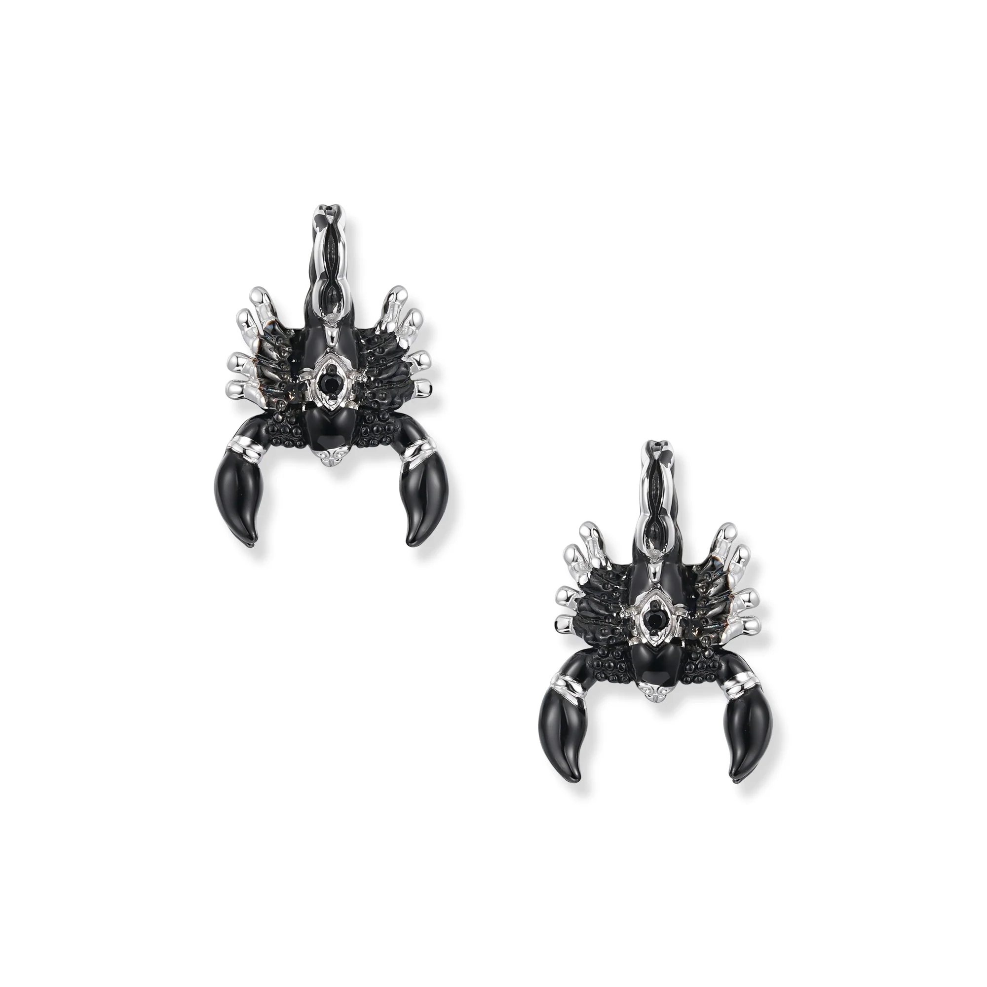 At the time, stud spike scorpion earrings, 925 sterling silver