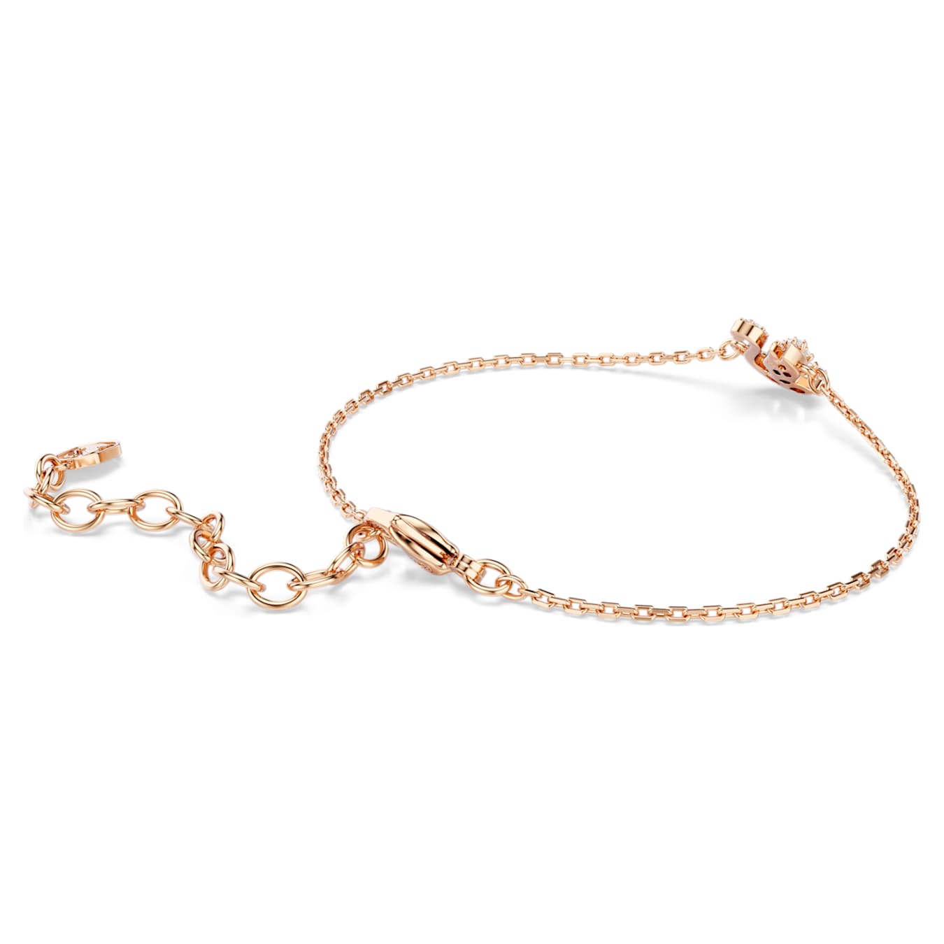 Swarovski Swan Bracelet, various cuts, swan, white, rose gold alloy layer