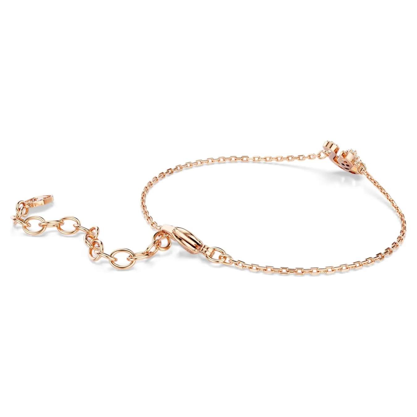 Swarovski Swan Bracelet, various cuts, swan, white, rose gold alloy layer