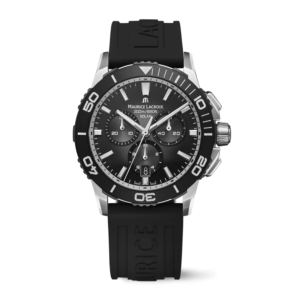 Maurice Lacroix PONTOS S SOLAR CHRONOGRAPH 42 mm, Quartz, Rubber Strap Men's Watch PT1038-SSL20-330-2