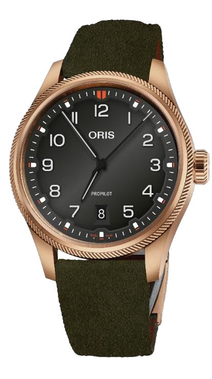 Oris ProPilot Bronze Date 41mm Automatic Suede Strap 01 733 7805 3164-07 6 2022BRLC