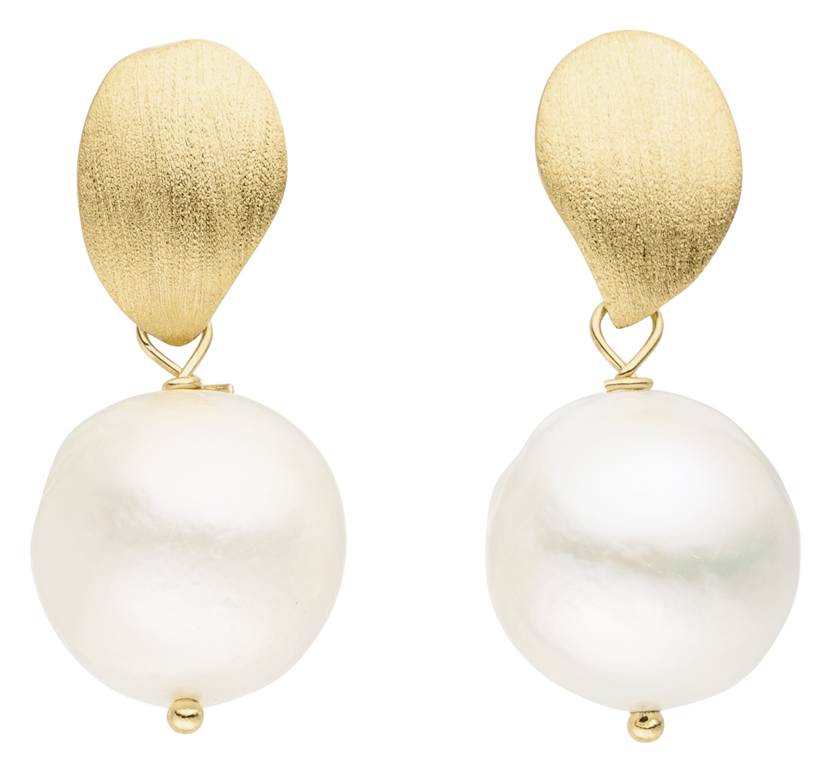 Adriana stud earrings with baroque freshwater pearls white F9