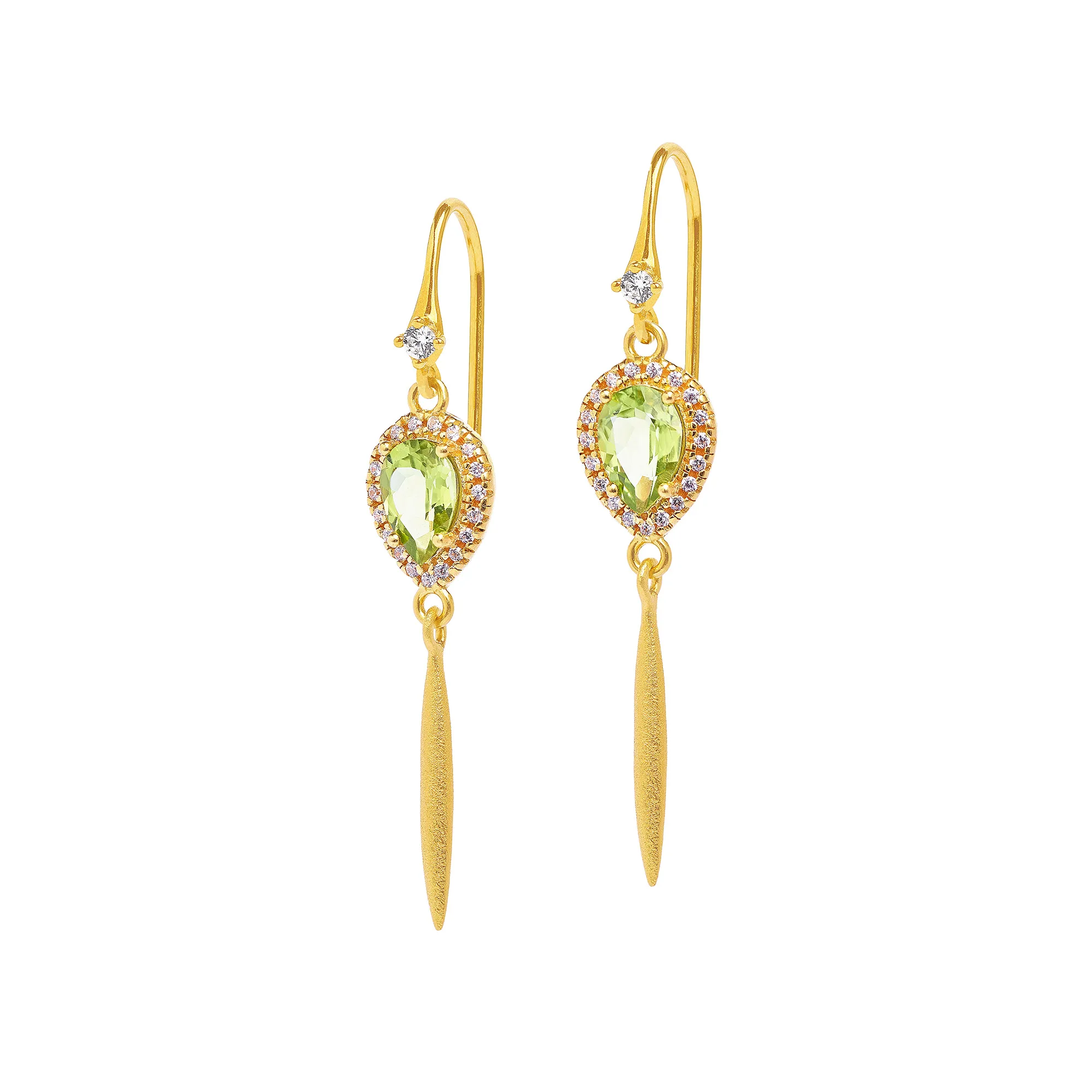 Bernd Wolf Yantina earrings design line Aqua, peridot, 24-carat gold-plated 1550005746