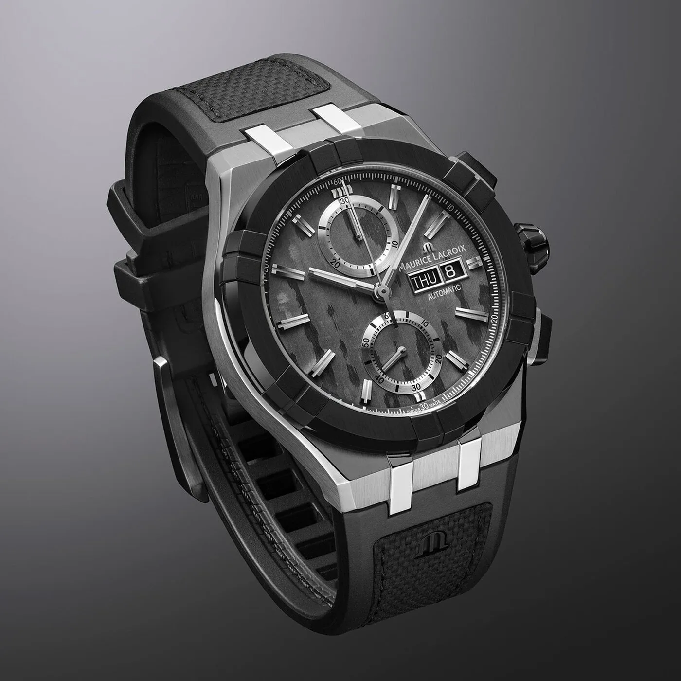 Maurice Lacroix Aikon-IC Carbon UD Chronograph 43 mm Automatic rubber strap Men's Watch AC6038-S1C34-330-3