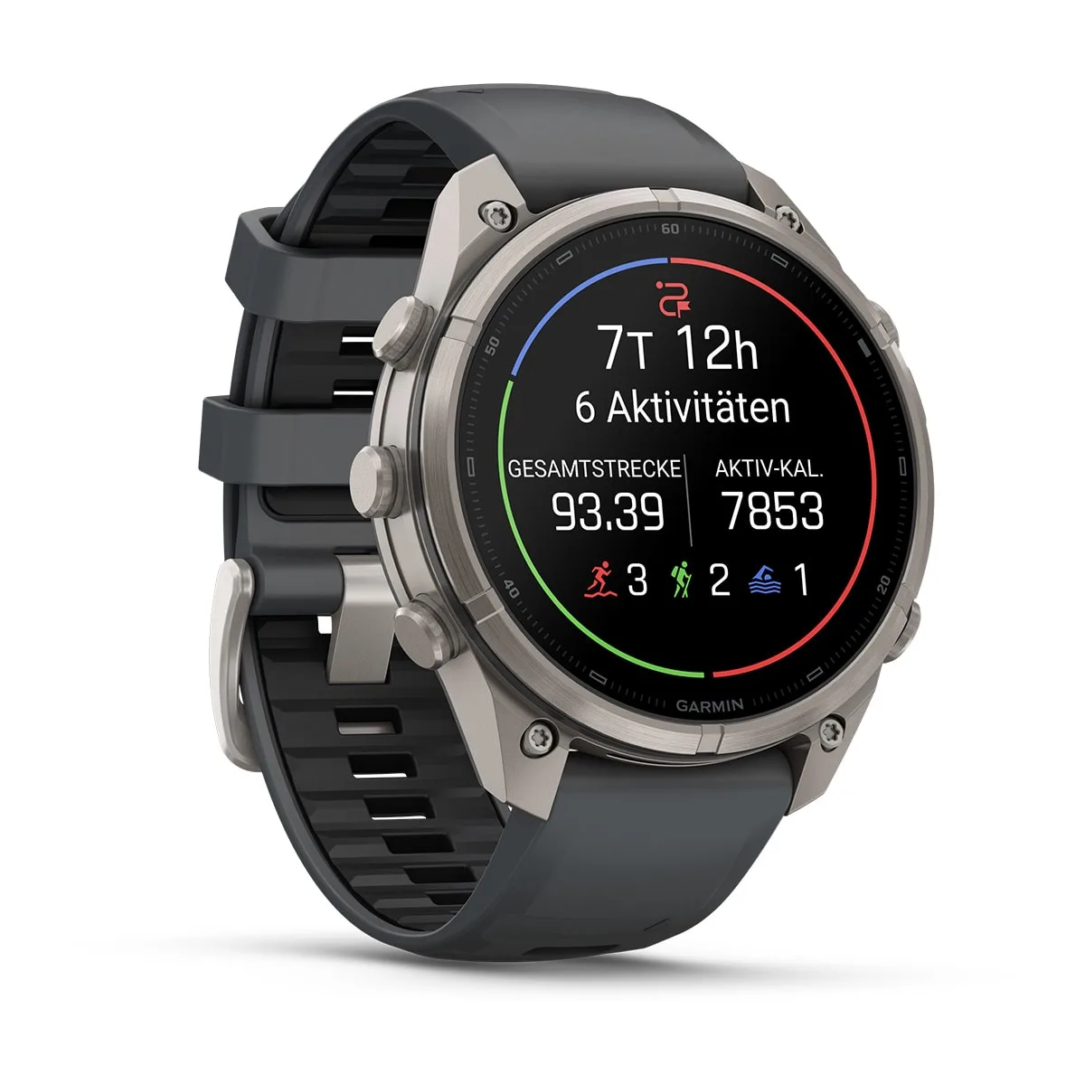 Garmin fēnix® 9 Pro inReach® - 47 mm AMOLED Sapphire Titanium with Graphite/Black Silicone Band 010-04336-21