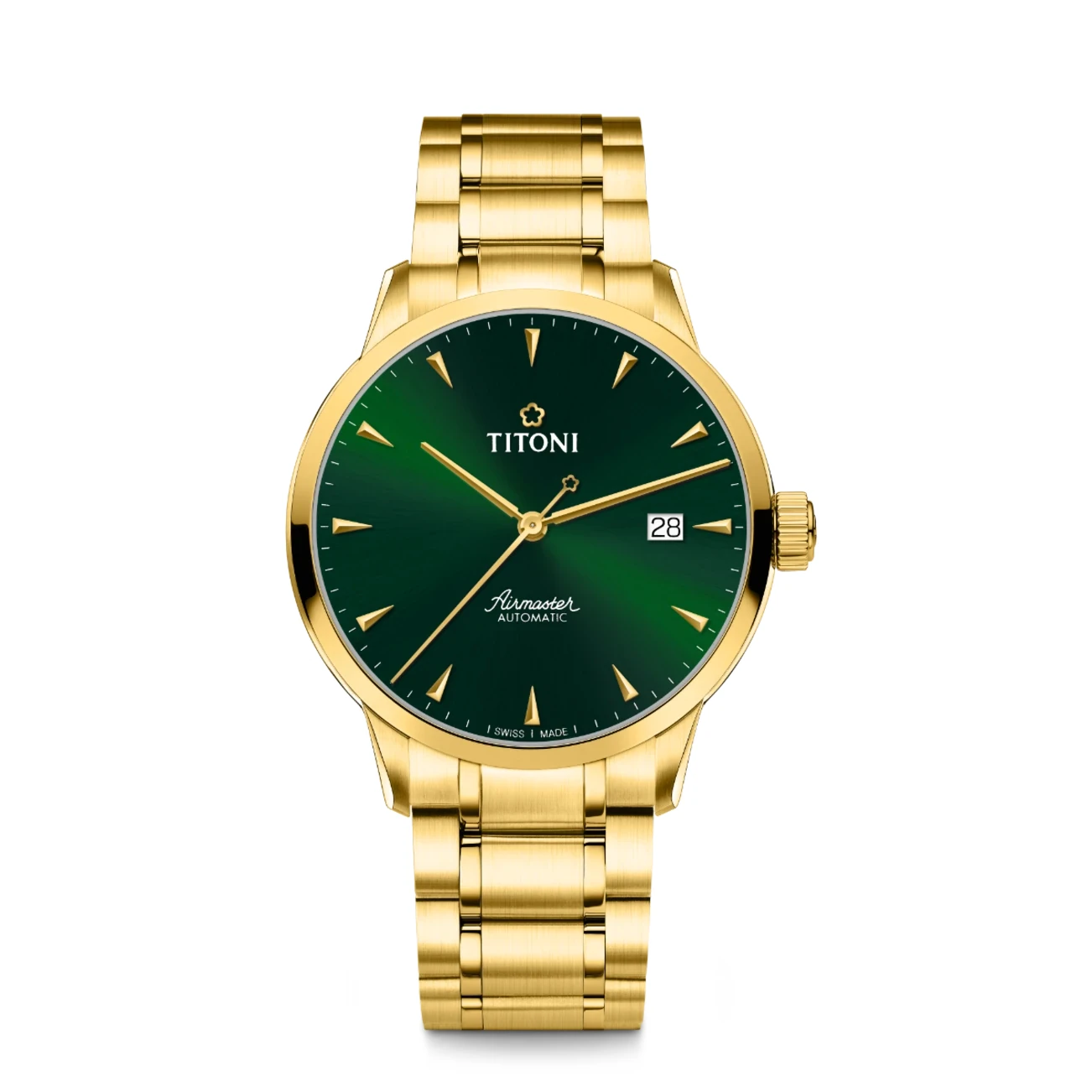 Titoni Airmaster Yellow Gold, Green Men's Watch 83733G-673