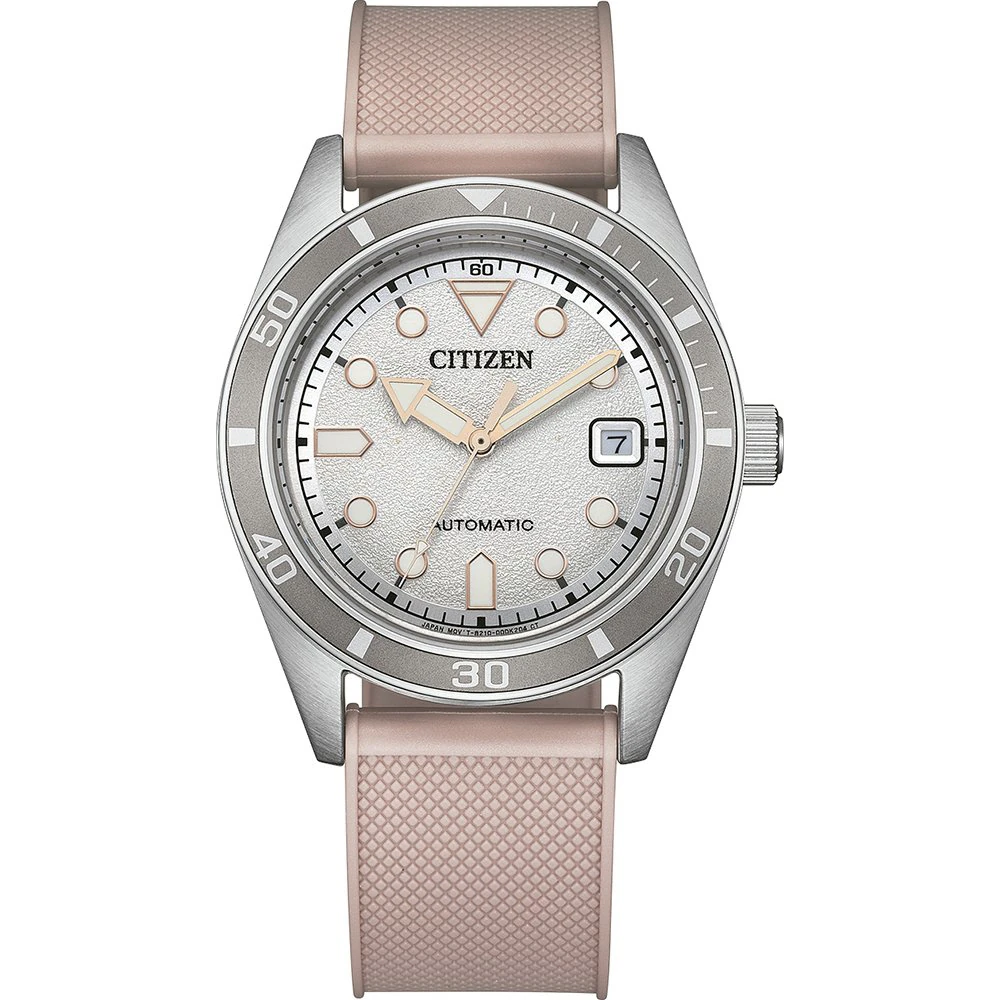 Citizen Automatic Pink Rubber Strap (Urethane) White, 38.5mm Ladies' Watch NJ0229-07A
