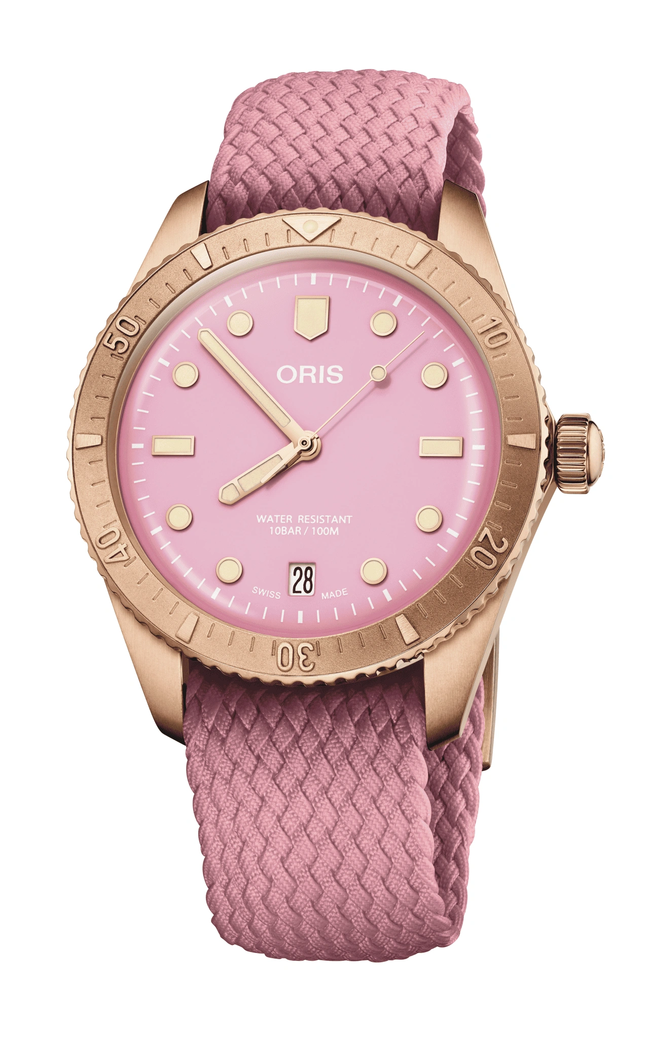 Oris Divers Sixty-Five Cotton Candy 38mm Green ladies' watch 01 733 7771 3158-07 3 19 04BRS