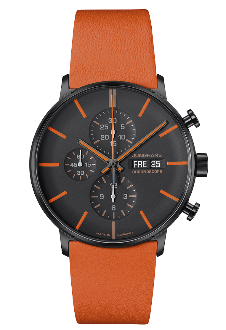 Junghans FORM A Chronoscope 027/4370.00 orange men's watch