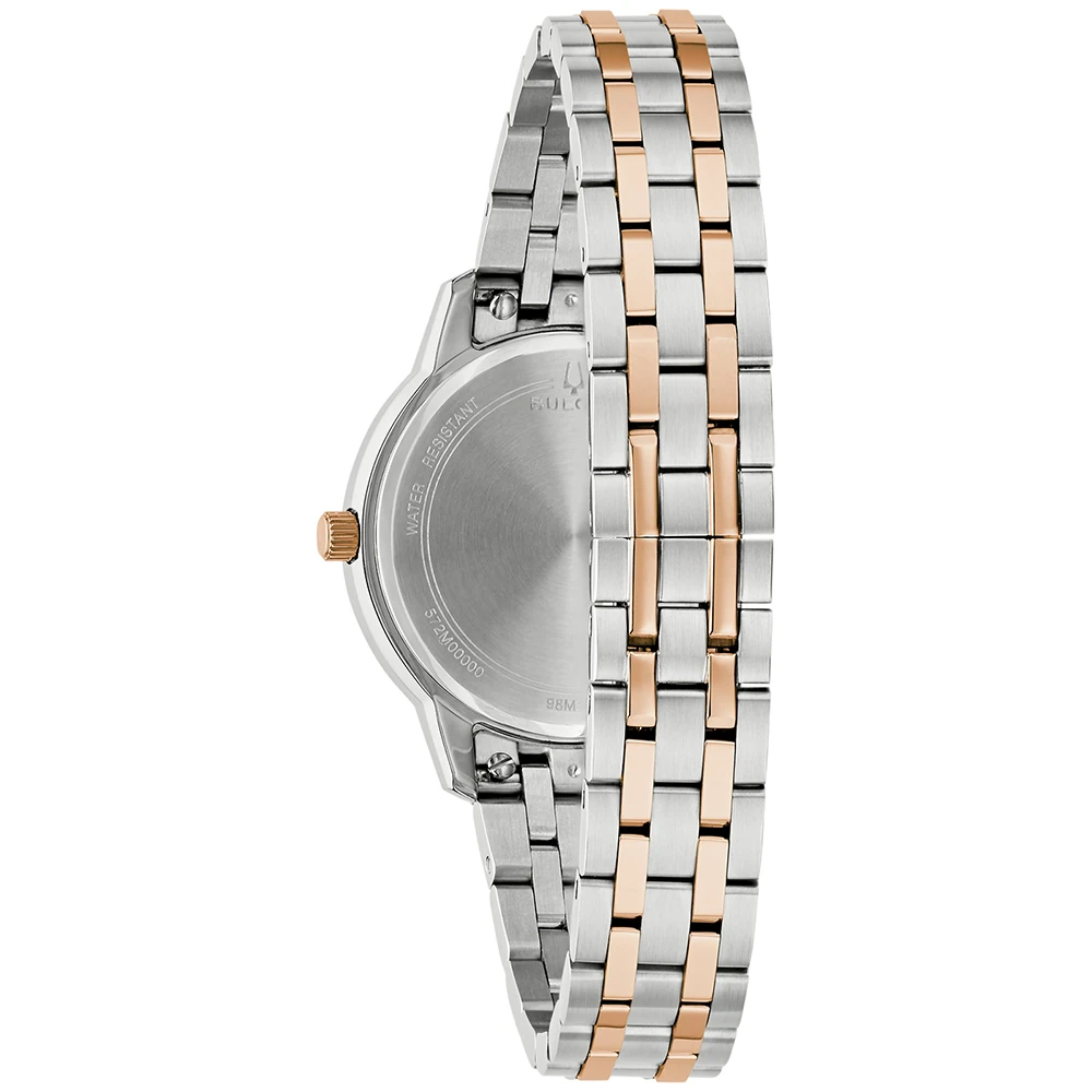 Bulova Classic Quartz, Stainless Steel Silver, 31mm Ladies' Watch 98M140