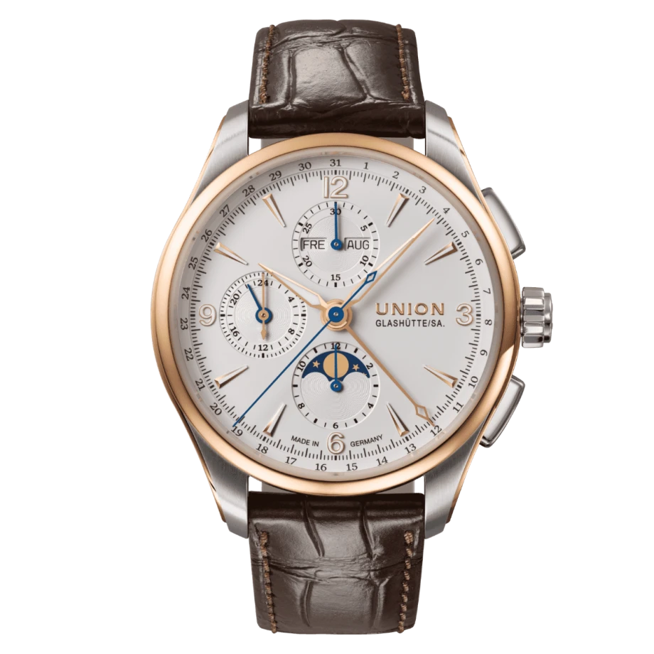 Union Glashütte Belisar Chronograph Moonphase 18KT Rose Gold Men's Watch D907.425.46.017.01