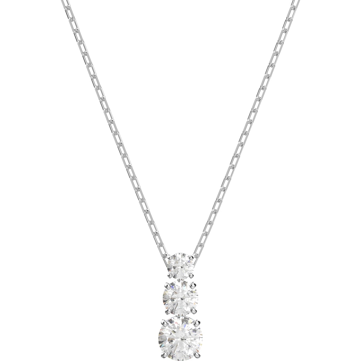 Swarovski Stilla Attract Anhänger, Rundschliff, Weiß, Rhodiniert