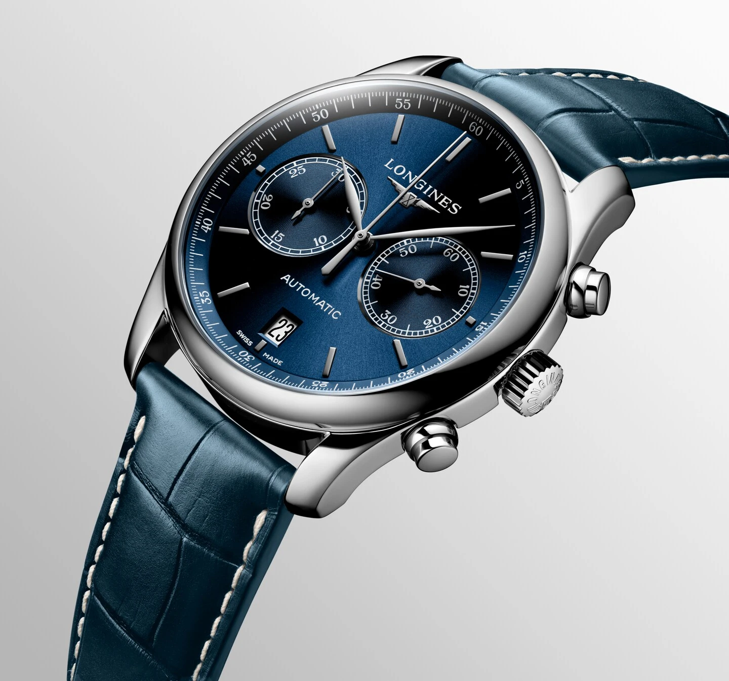 Longines Master Collection Chronograph Blue Leather Strap Men's Watch L2.629.4.92.0