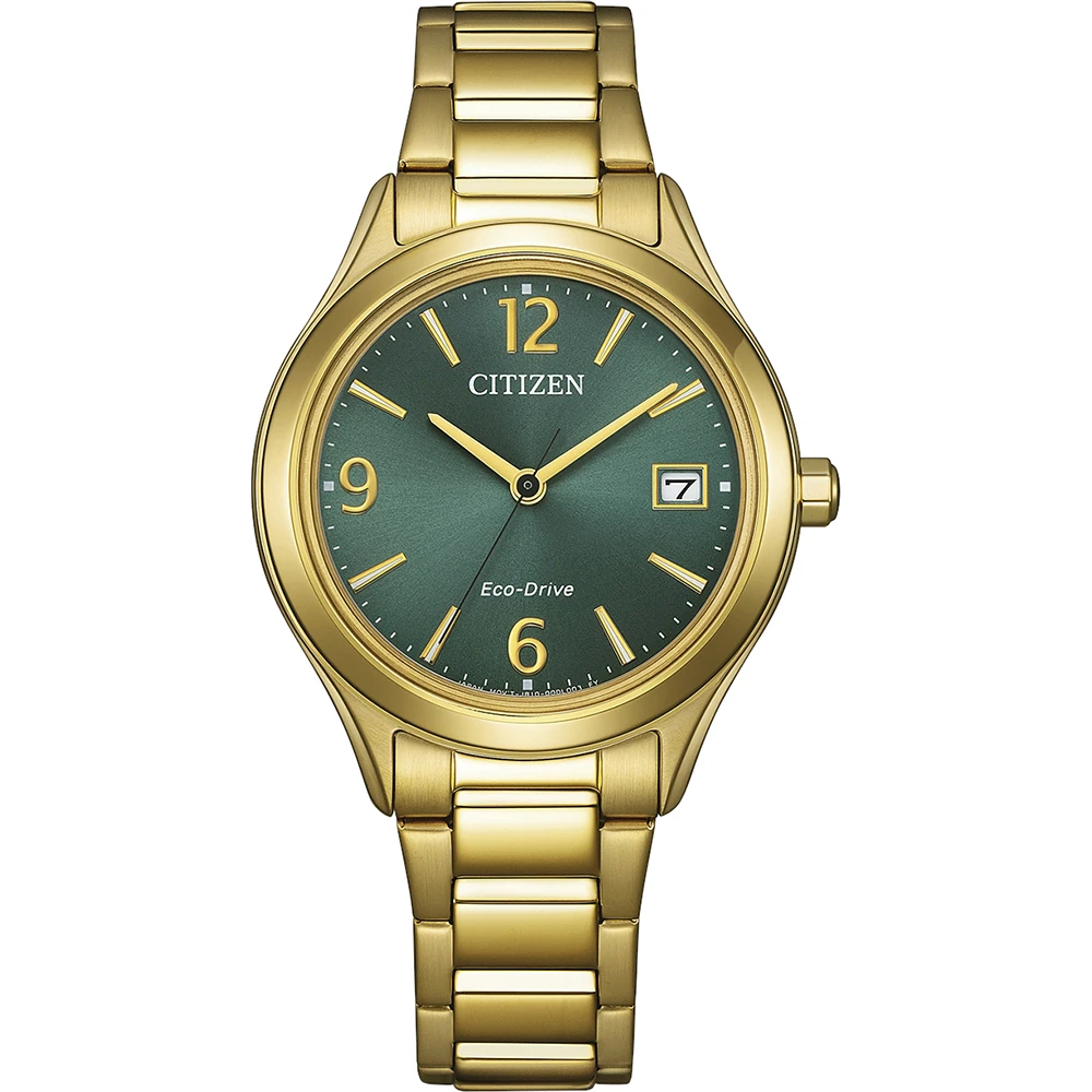 Citizen Eco-Drive Analog Quartz Stainless Steel Green, 33.5mm Women's Watch FE6122-64X