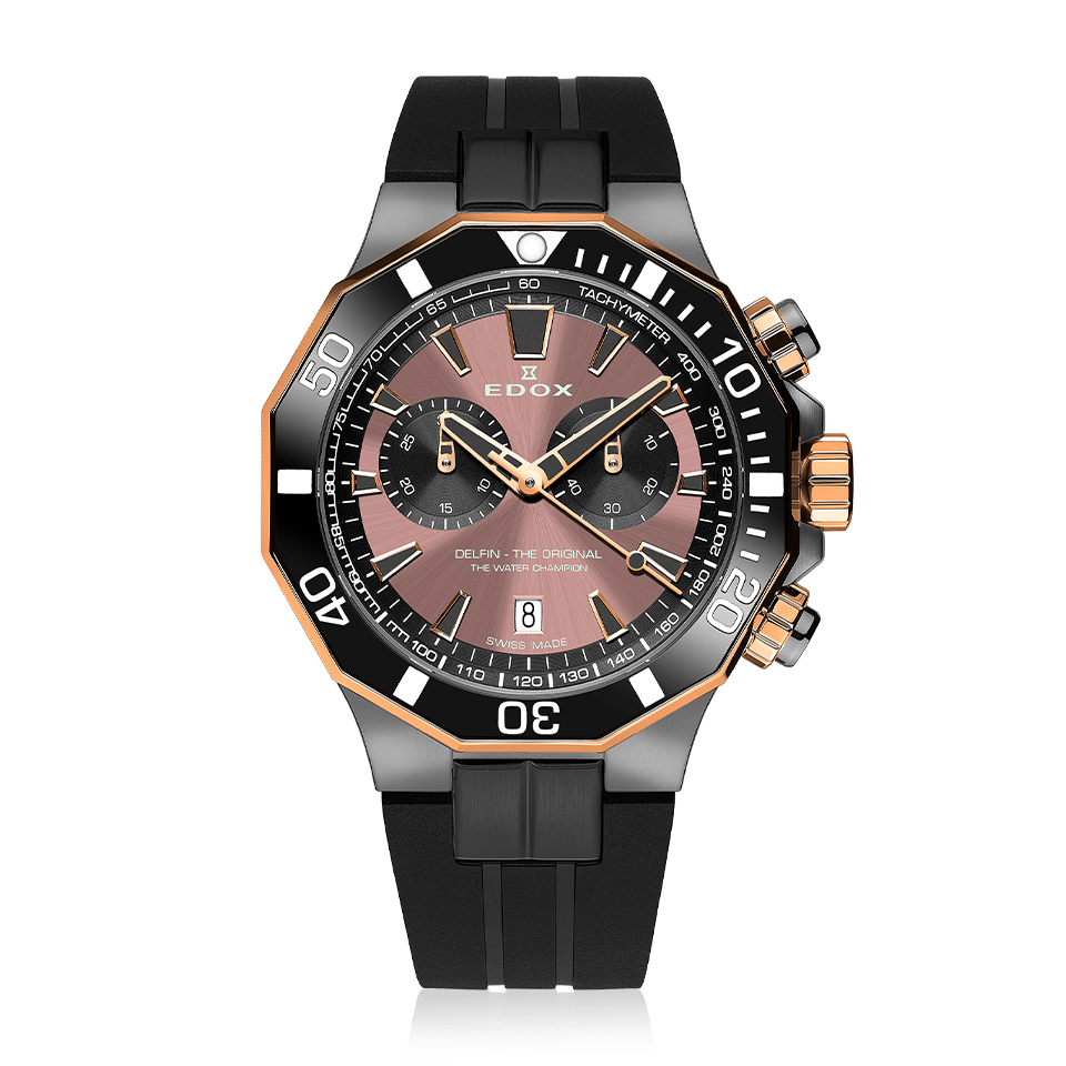 Edox Delfin The Original Chronograph Men's Watch 10112-357GRNCA-BRNR