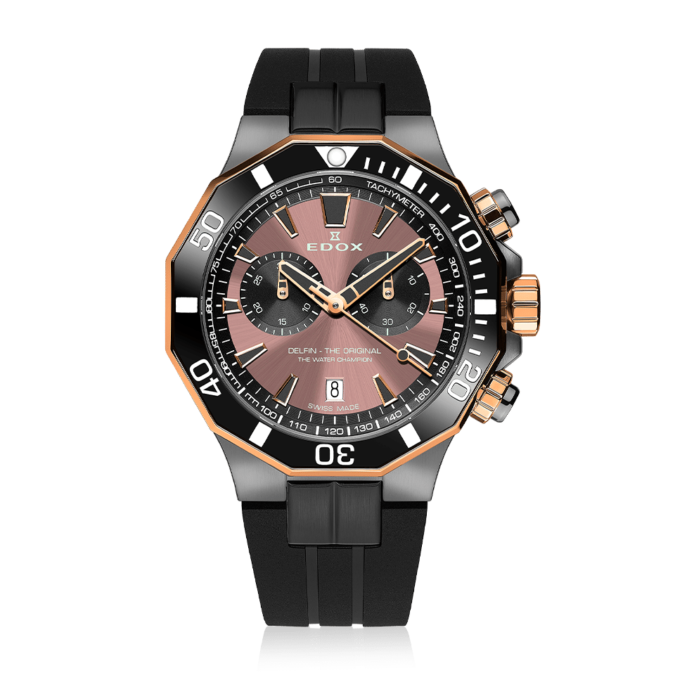 Edox Delfin The Original Chronograph Men's Watch 10112-357GRNCA-BRNR