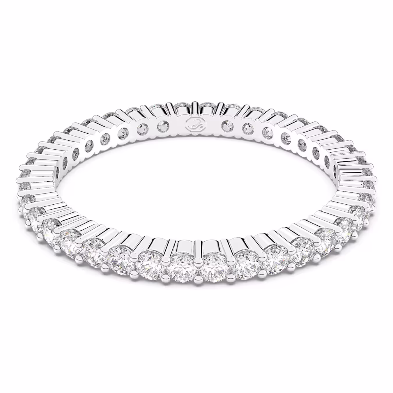 Swarovski Matrix Vittore Ring, round cut, white, silver-colored finish