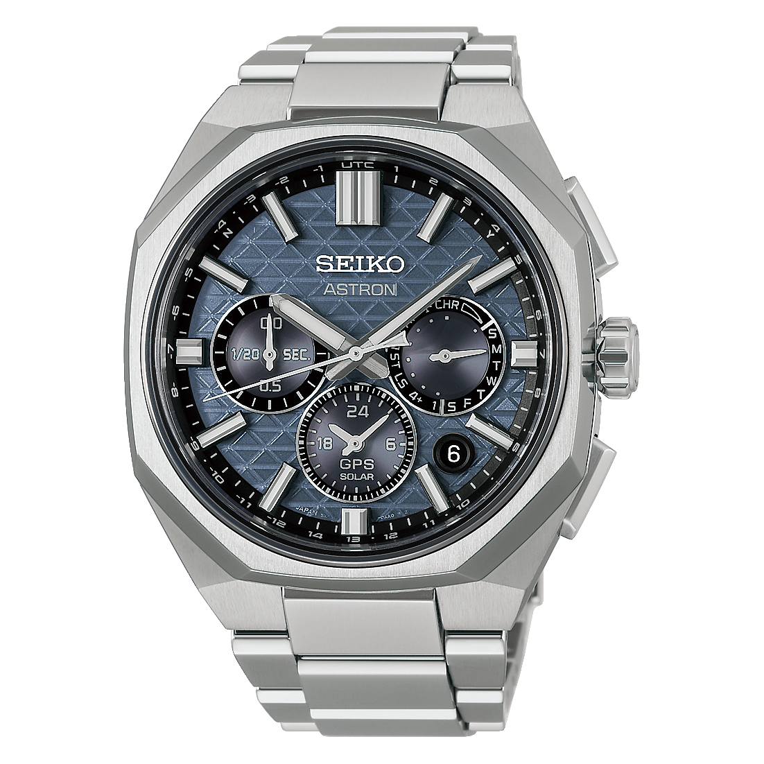 Seiko Astron GPS Solar, titanium case, blue, runs for about 6 months, men's watch HAB001J1