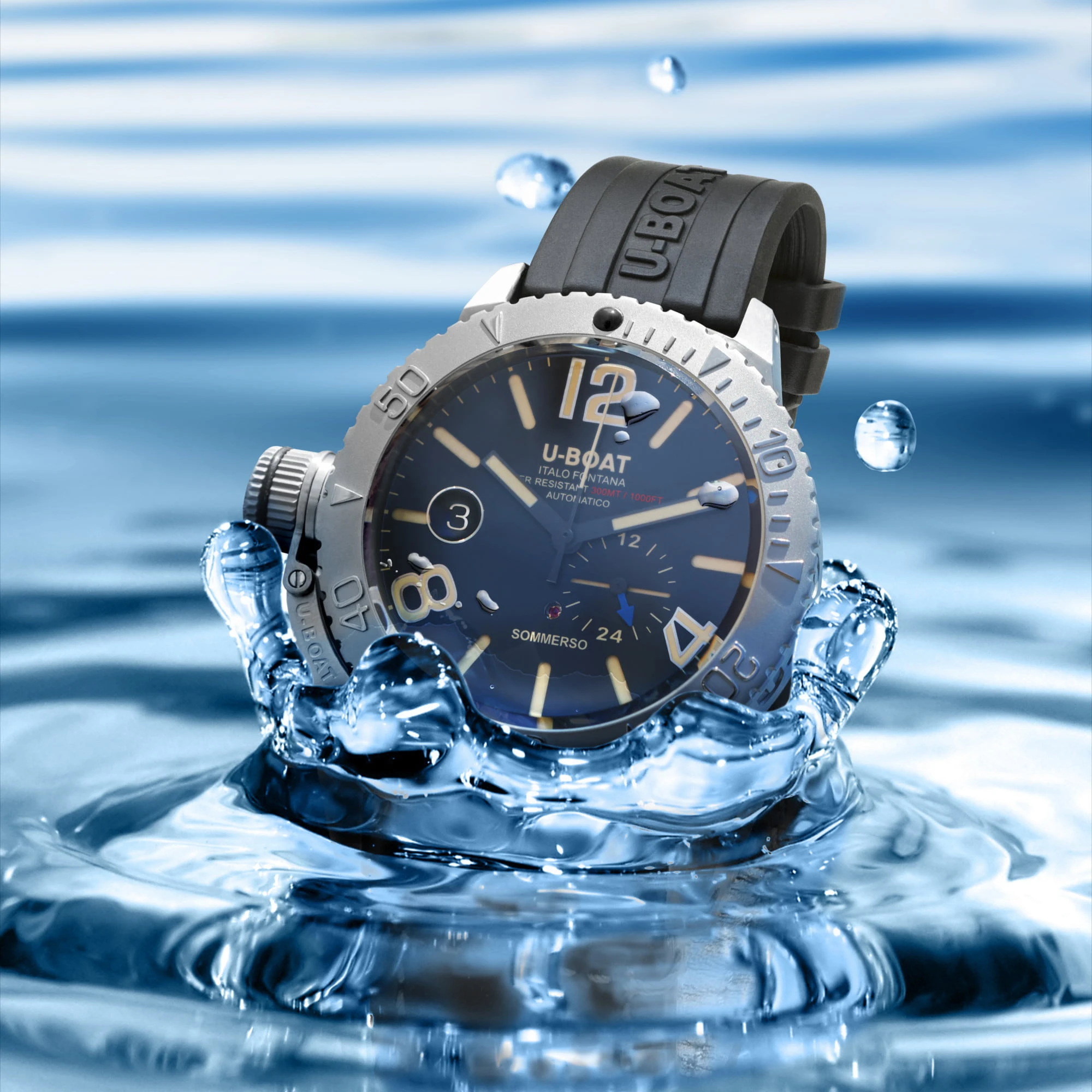 U-Boat Automatic Sommerso steel 45mm men's watch 9007/A