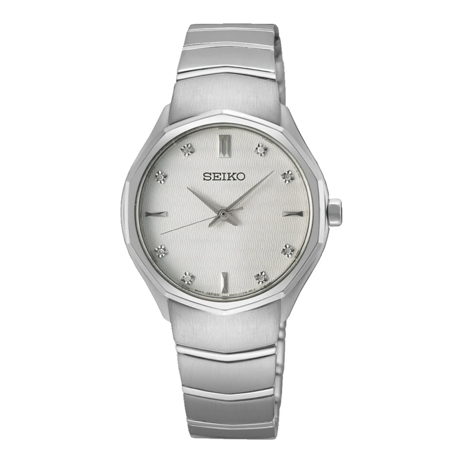 Seiko Classic Diamond Quartz 30 mm Stainless Steel Silver Ladies Watch SUR615P1