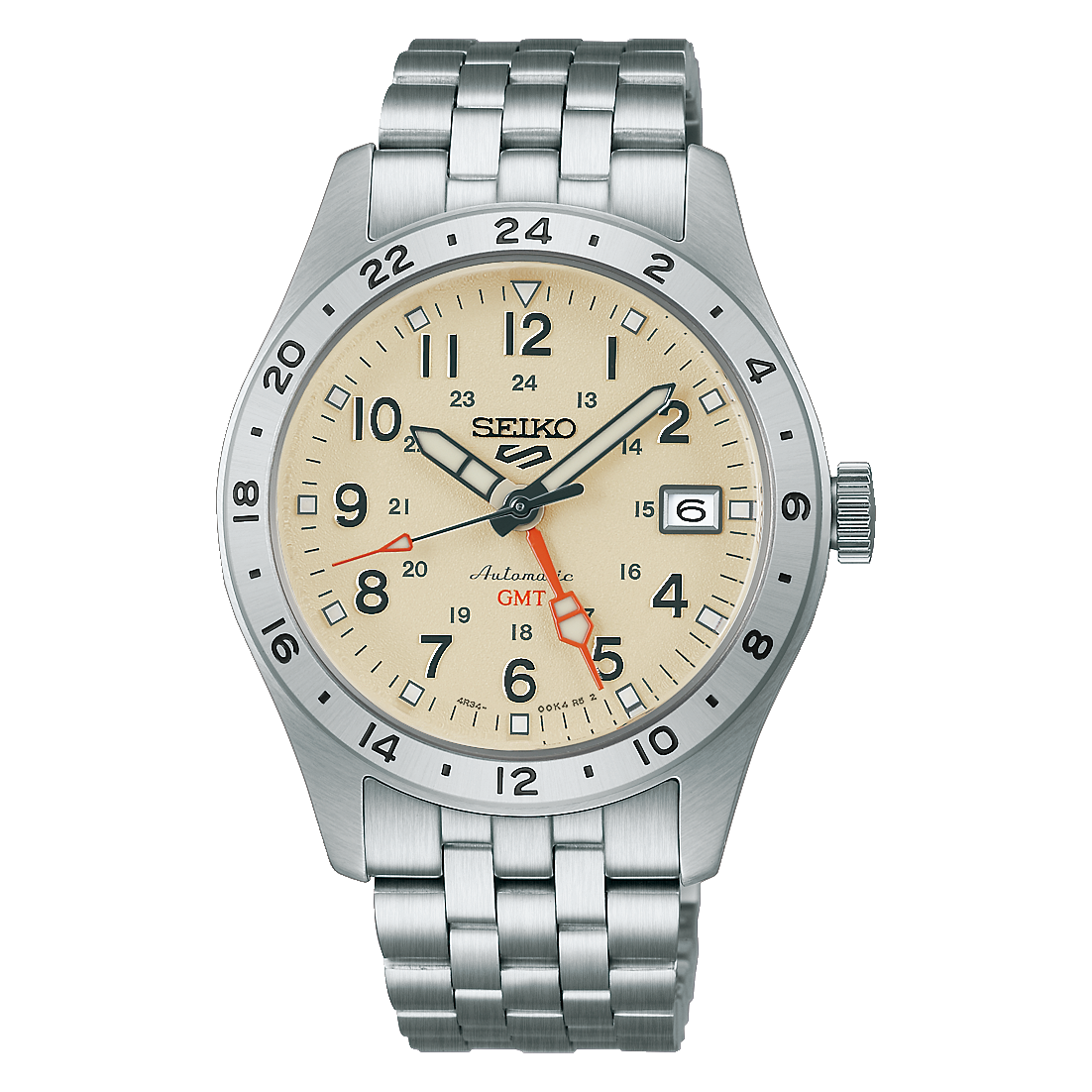 Seiko 5 Sports Automatic GMT 39mm, Stainless Steel, Ivory Men's Watch HDB002K1