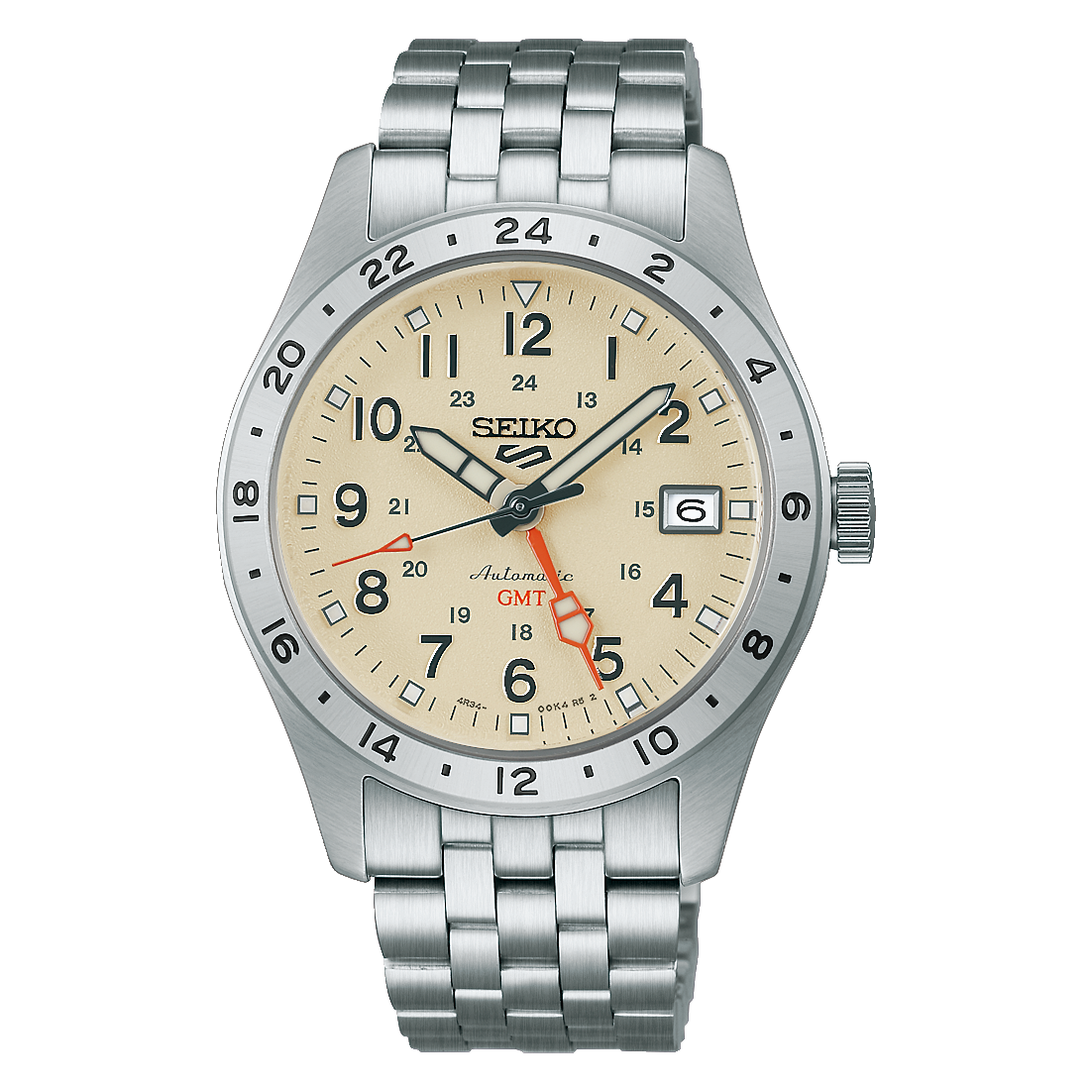 Seiko 5 Sports Automatic GMT 39mm, Stainless Steel, Ivory Men's Watch HDB002K1