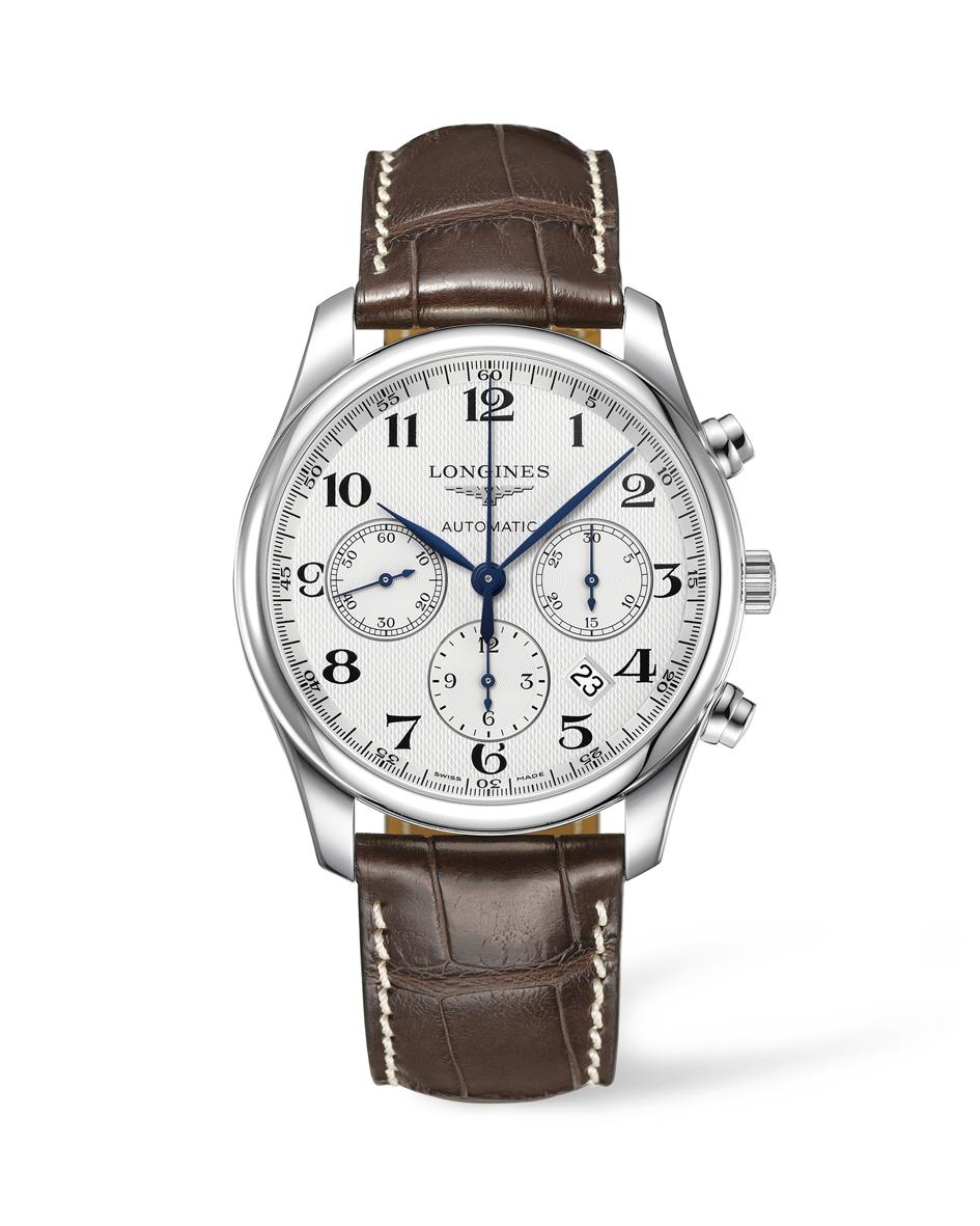 Longines Master Collection Chronograph Silver Leather Strap Men's Watch L2.759.4.78.3